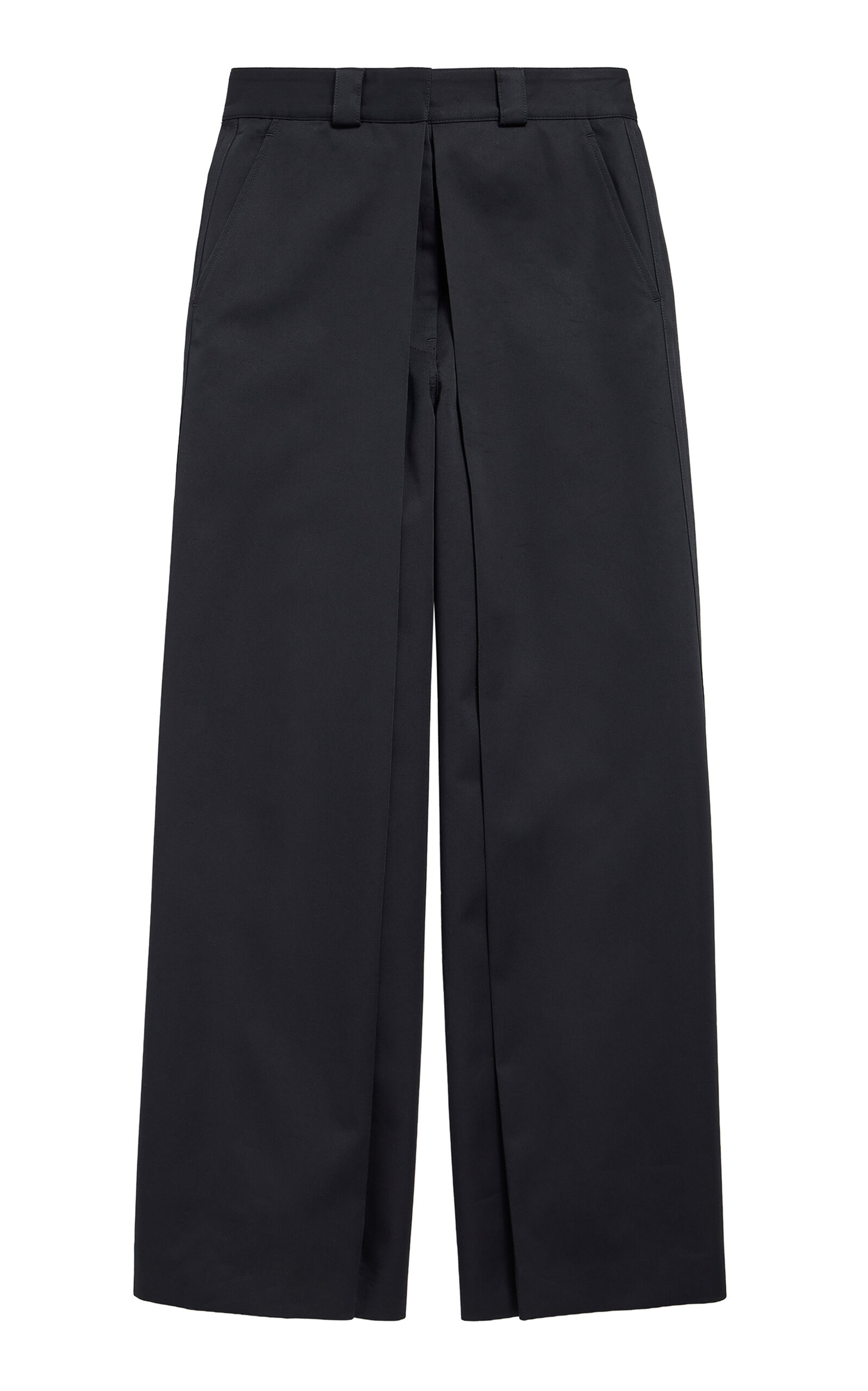 Balenciaga High-rise Cotton-wool Wide-leg Pants In Black