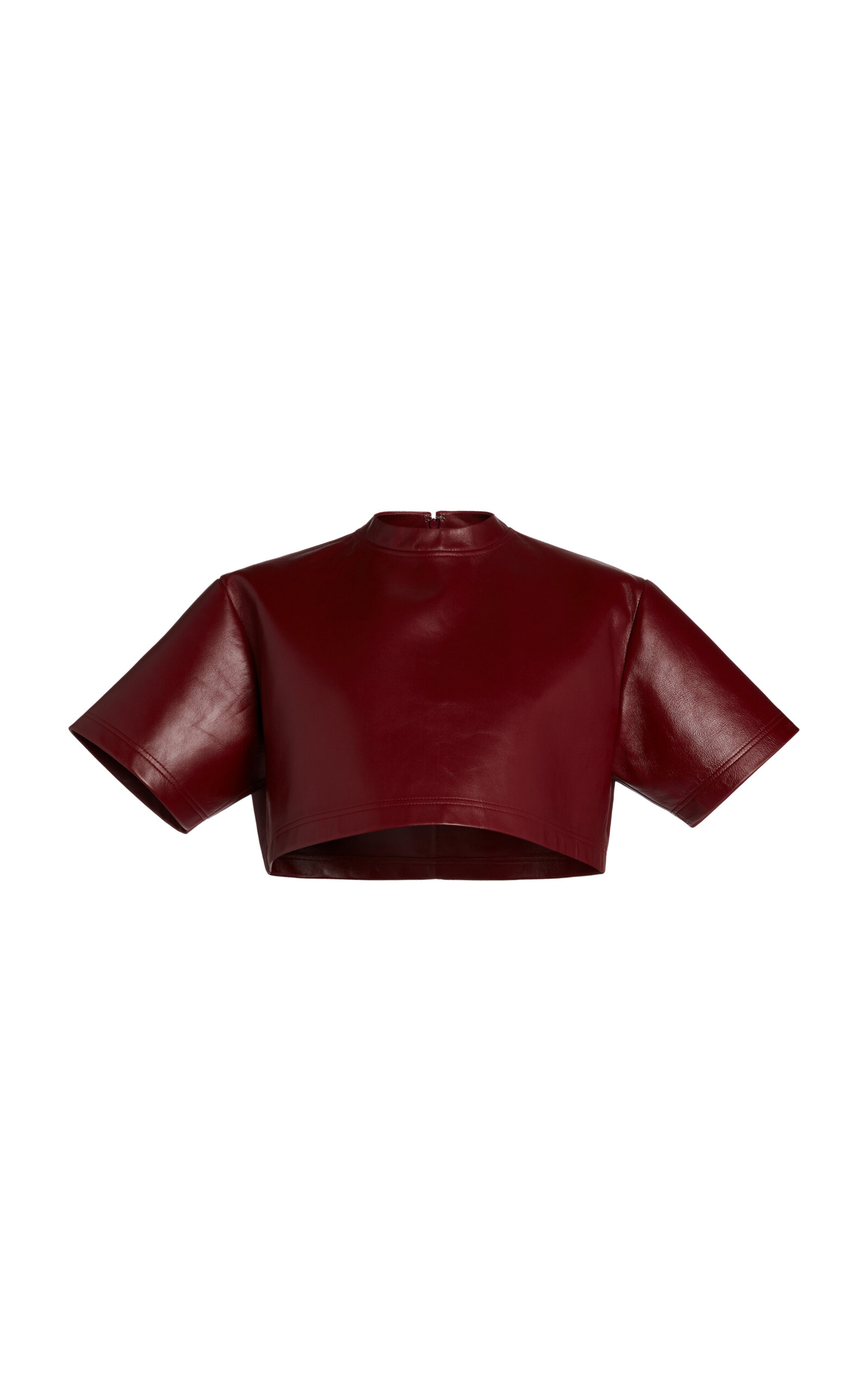 Balenciaga Cropped Leather T-Shirt