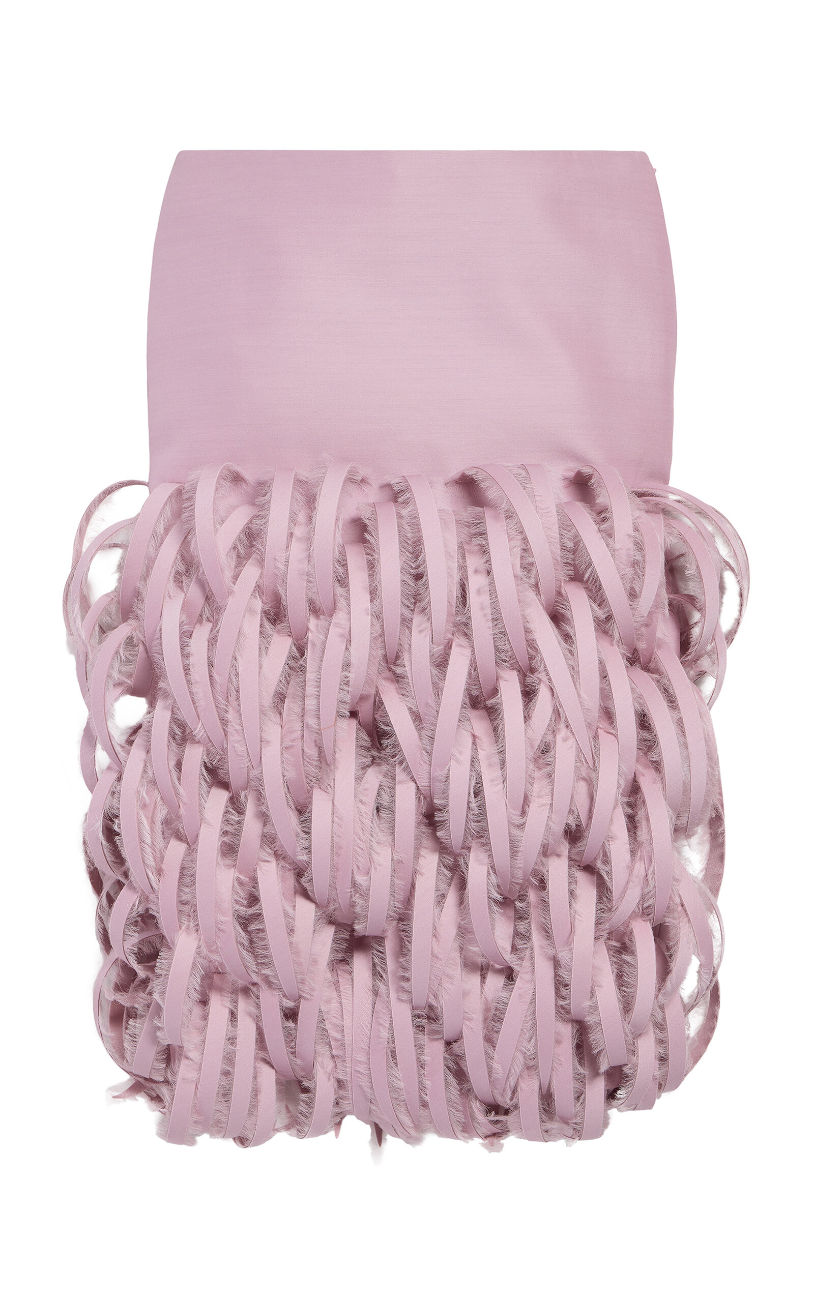 Balenciaga Feather-embroidered Midi Skirt In Pink