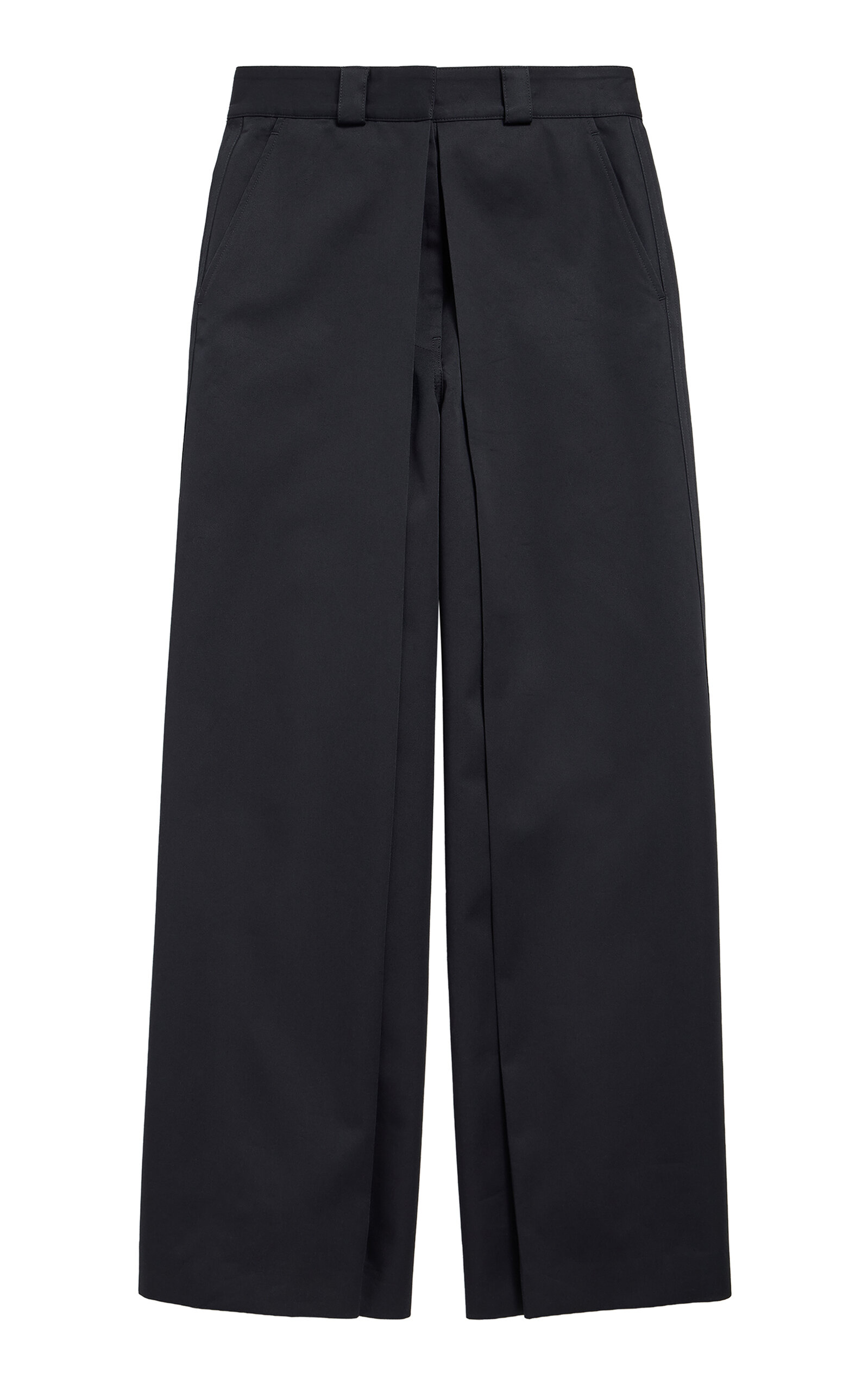 Balenciaga High-rise Cotton-wool Wide-leg Pants In Black
