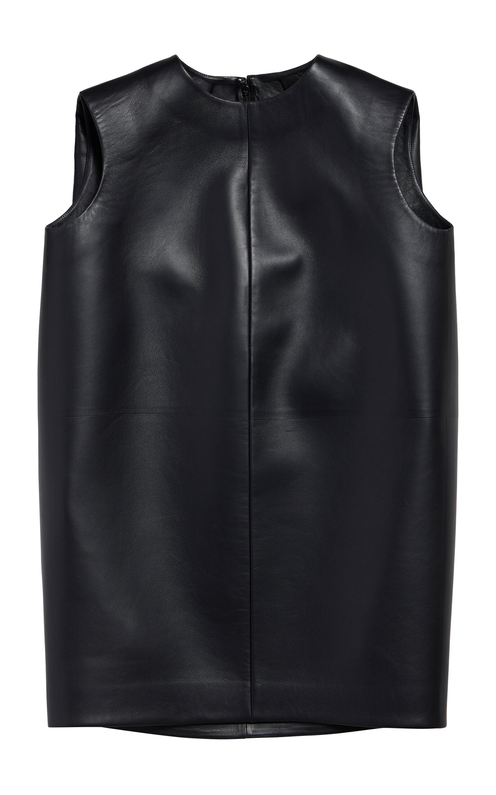 Balenciaga Leather-neoprene Cocoon Mini Dress In Black