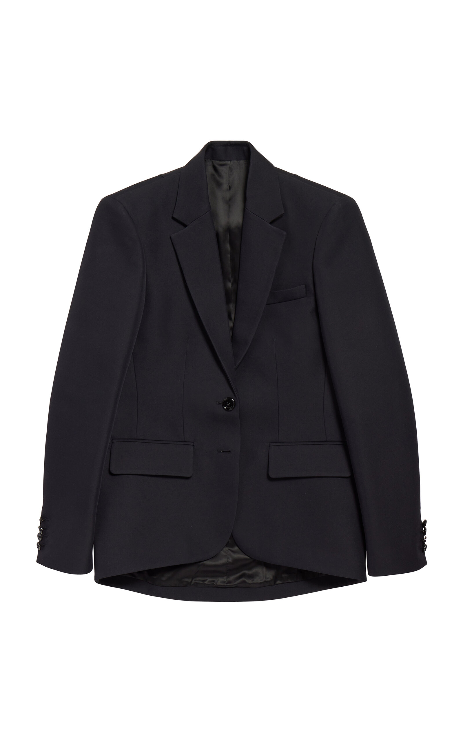 Balenciaga Compact Wool-blend Blazer In Black