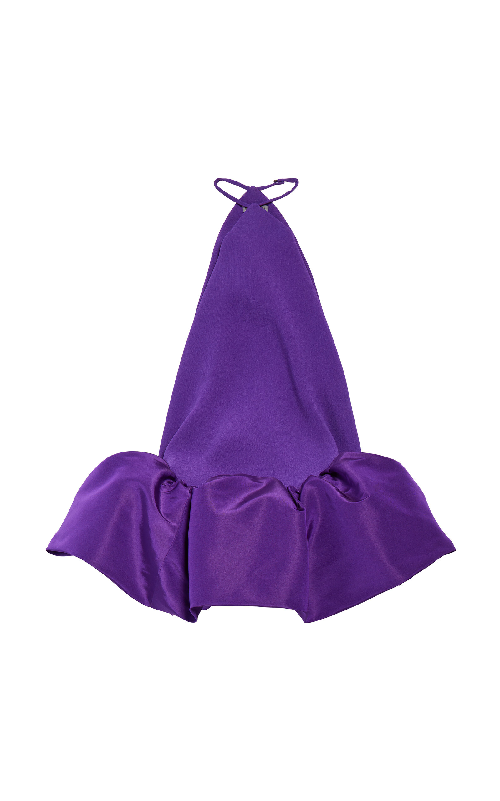 Balenciaga Ruffled Silk-wool Crepe Mini Dress In Purple
