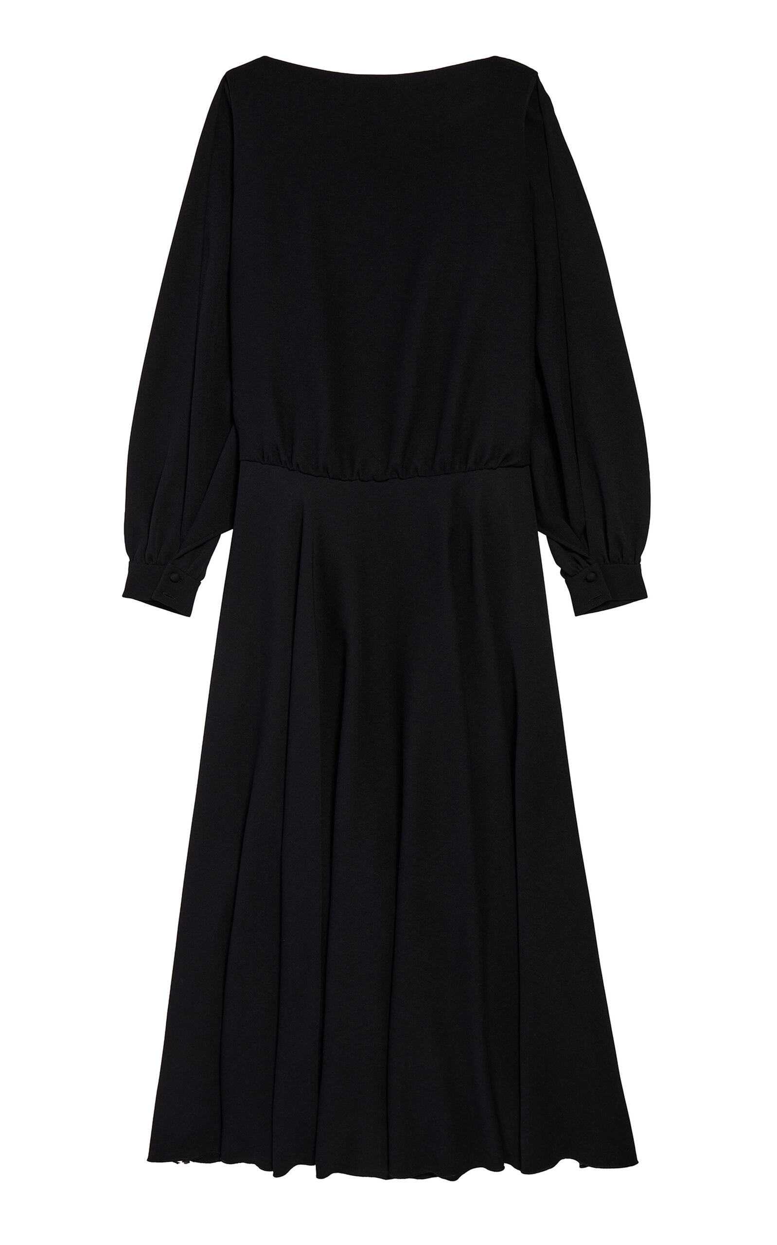 Balenciaga Silk-wool Crepe Maxi Dress In Black
