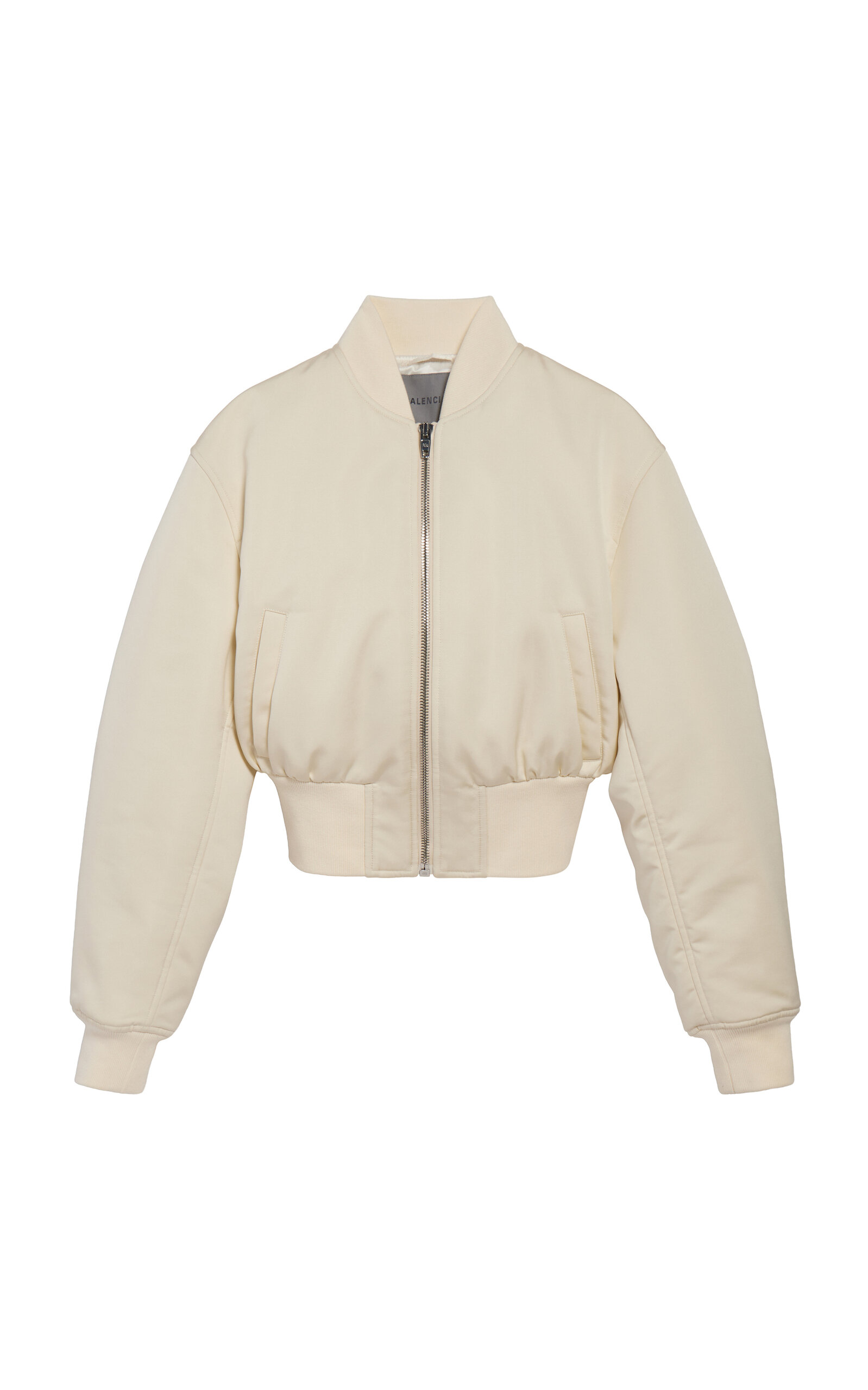 Balenciaga Cropped Technical Faille Bomber Jacket In Multi
