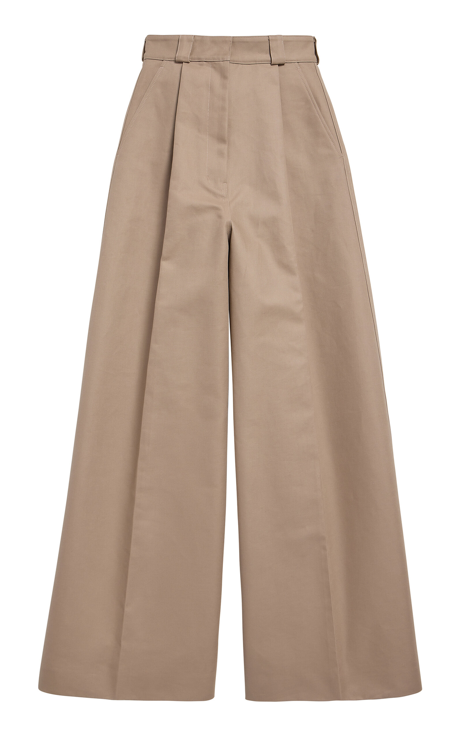 Balenciaga High-rise Cotton Twill Wide-leg Pants In Multi