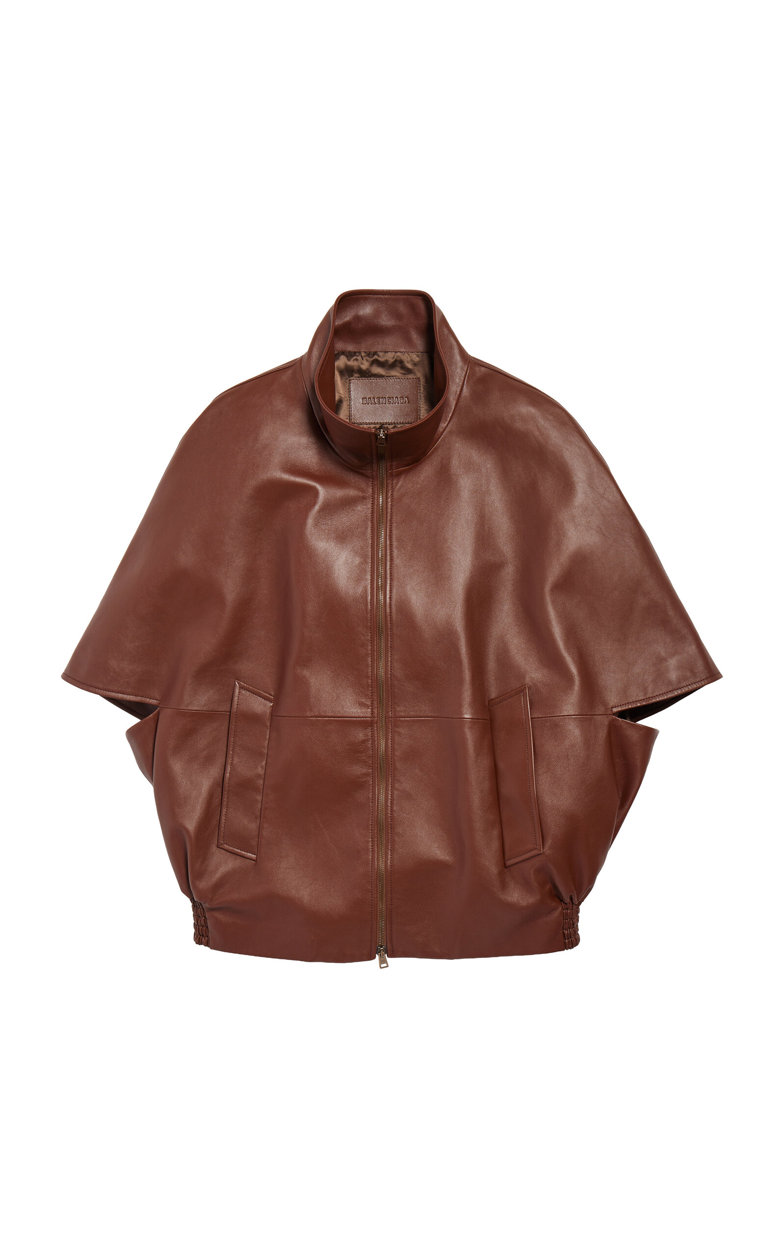 Balenciaga Lightweight Leather Cocoon Jacket In Brown