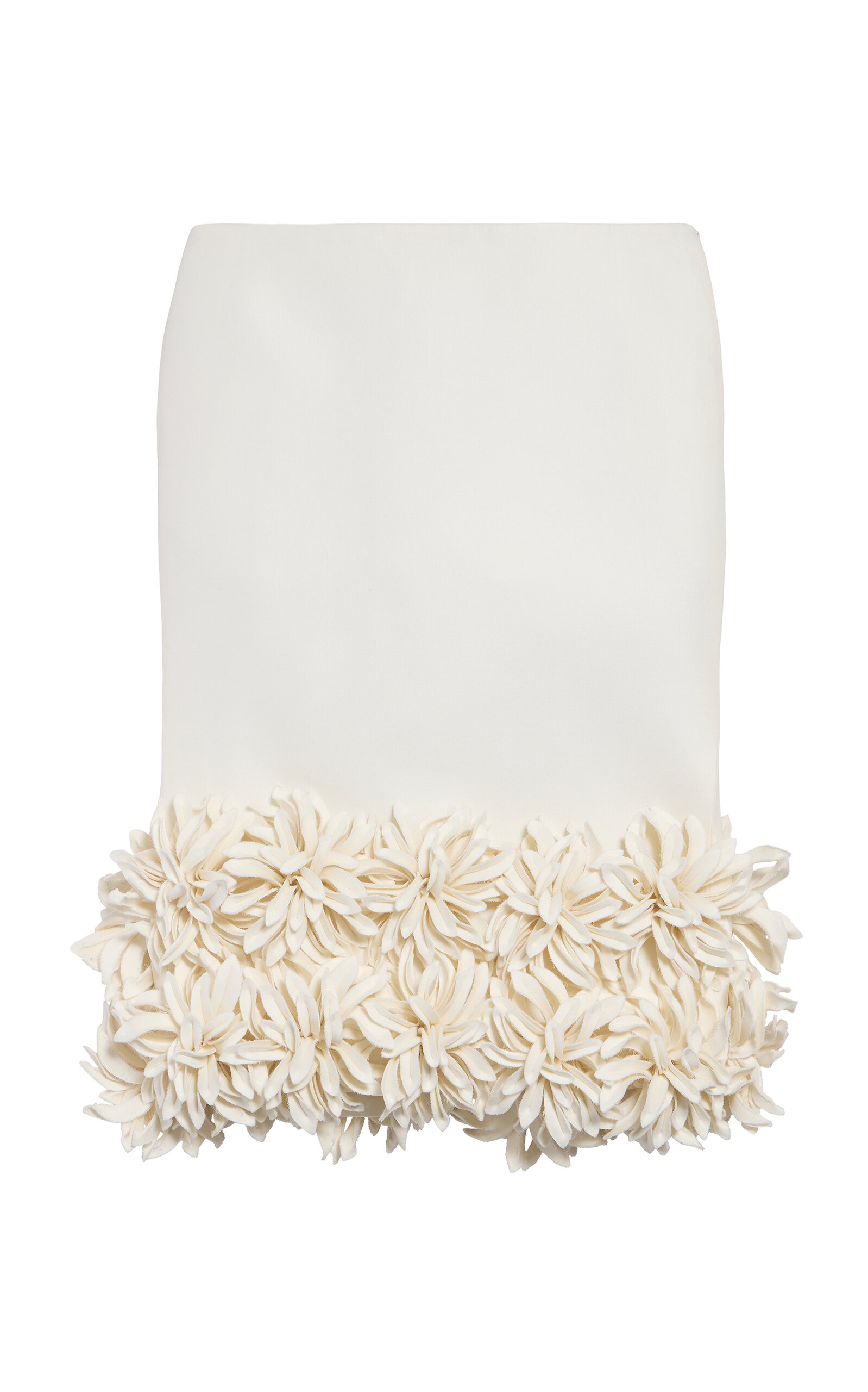 Balenciaga Floral-embroidered Midi Skirt In White