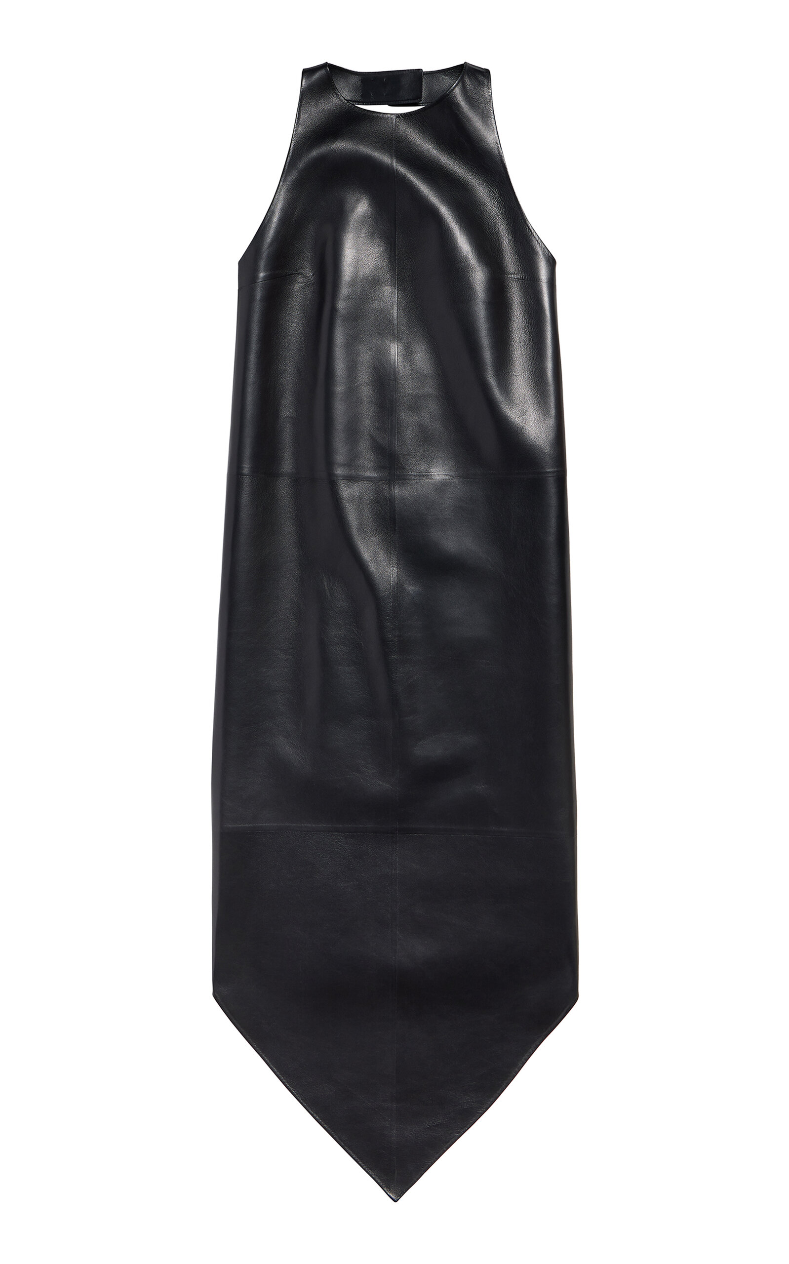 Balenciaga Long Lightweight Leather Top In Black