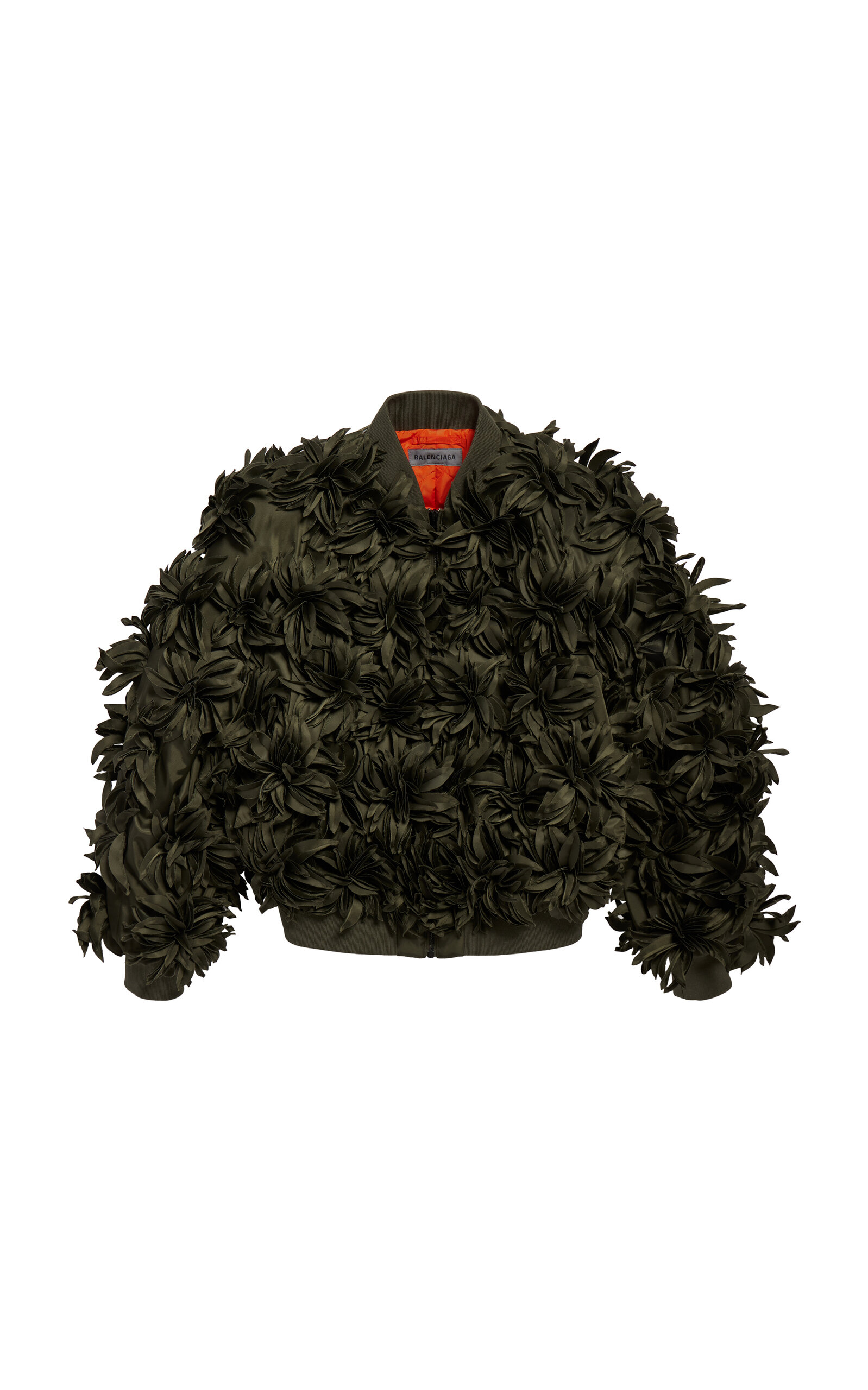 Balenciaga Floral-embroidered Bomber Jacket In Green
