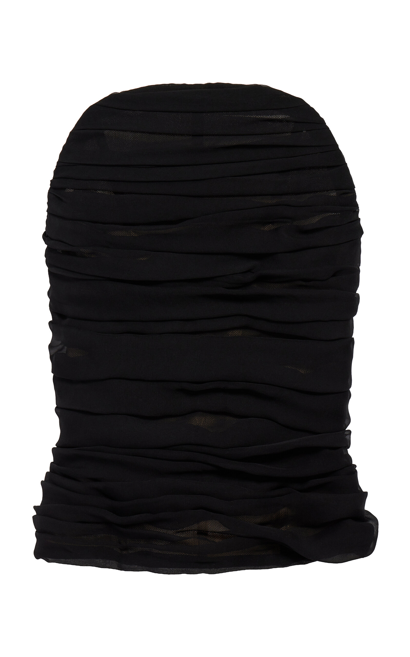 Balenciaga Fitted Silk Chiffon Bustier Top In Black
