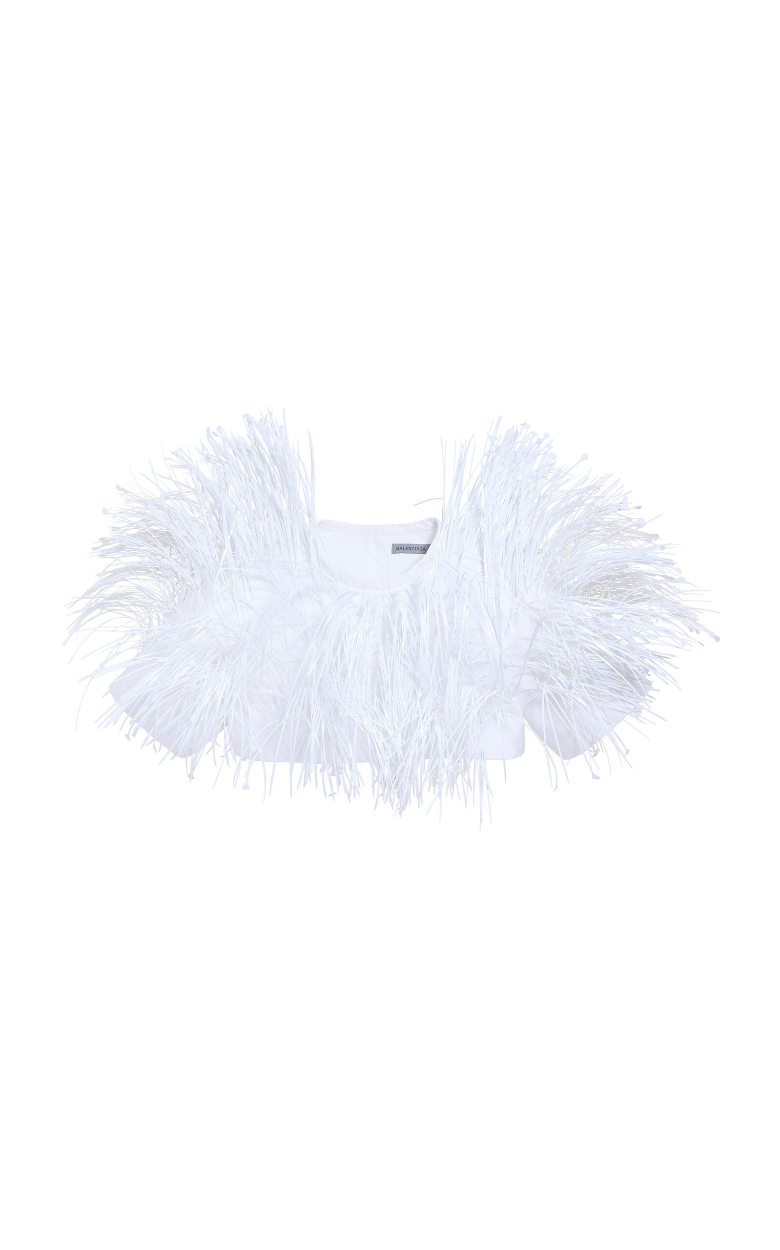 Balenciaga Cropped Sequined Top In White