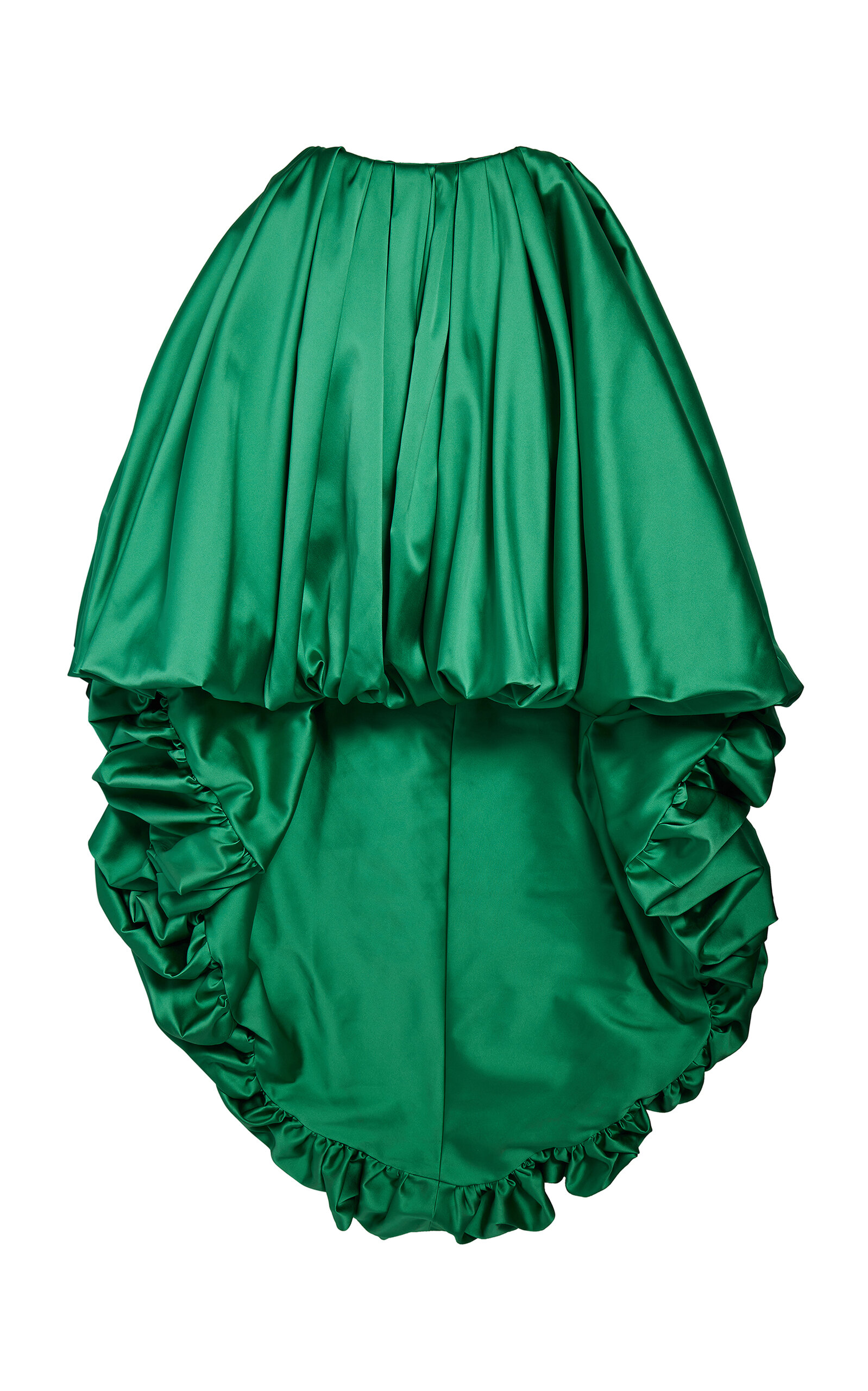 Balenciaga Satin Scuba Maxi Skirt In Green