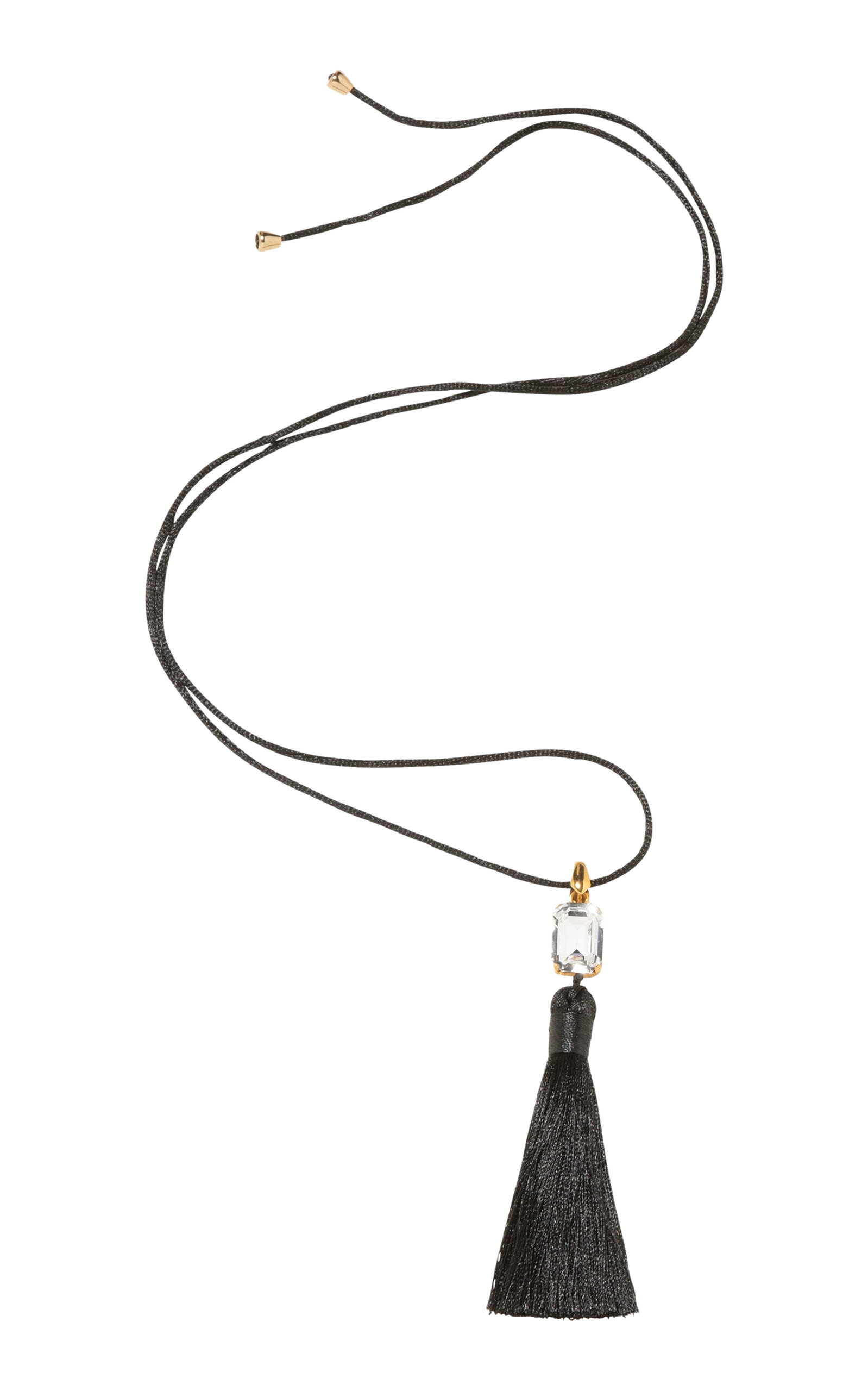 Jennifer Behr Francine Silk Crystal Necklace In Black