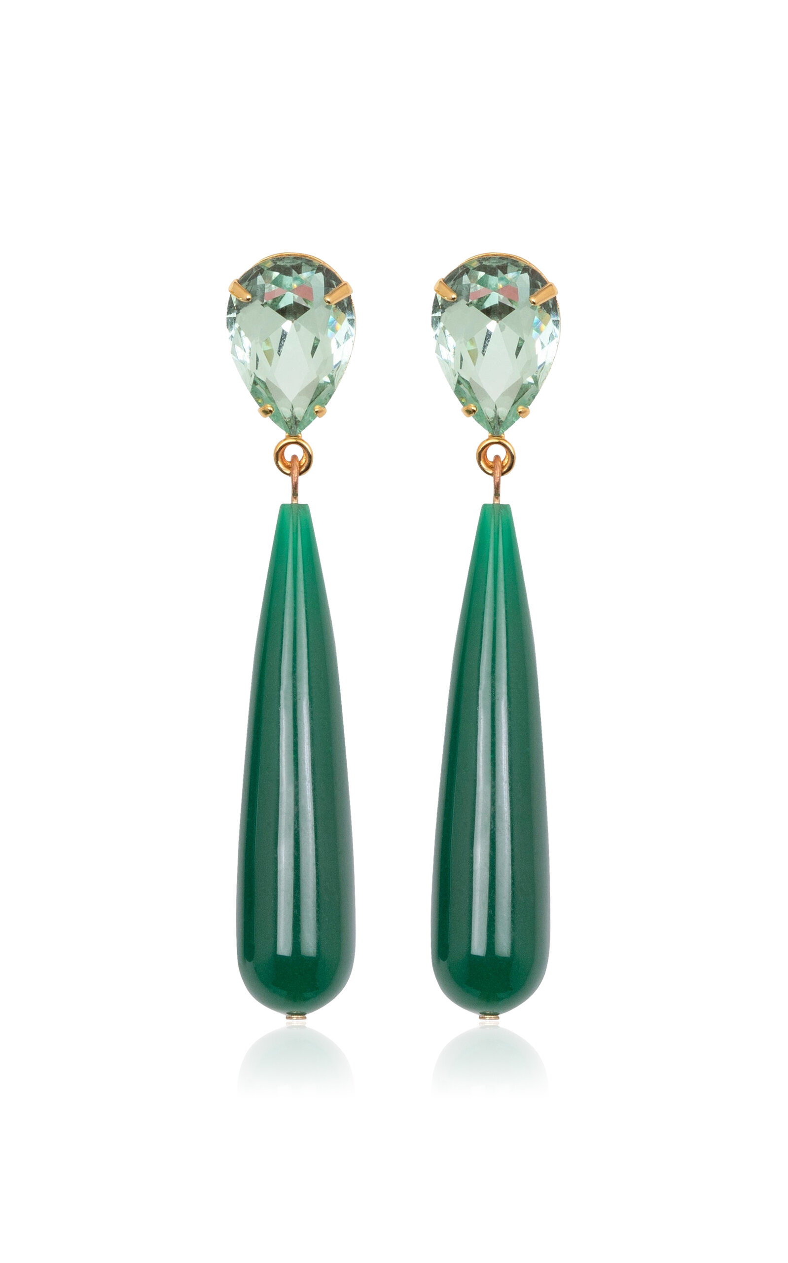 Jennifer Behr Caroline Onyx Earrings - Green - OS - Moda Operandi