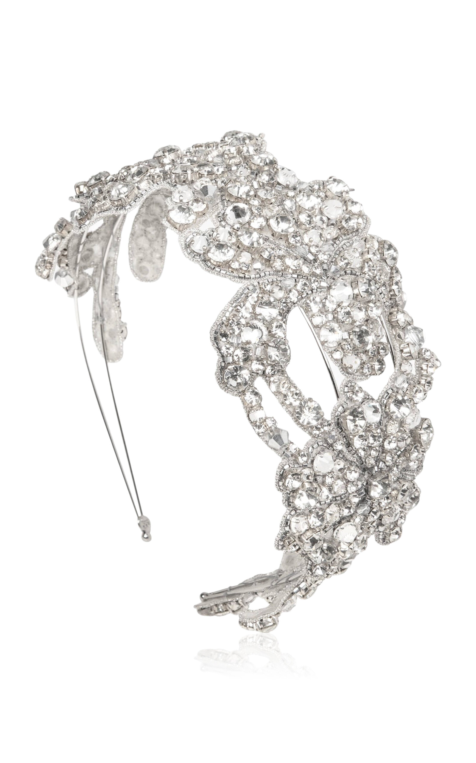 Jennifer Behr Tressa Crystal Headband In Silver