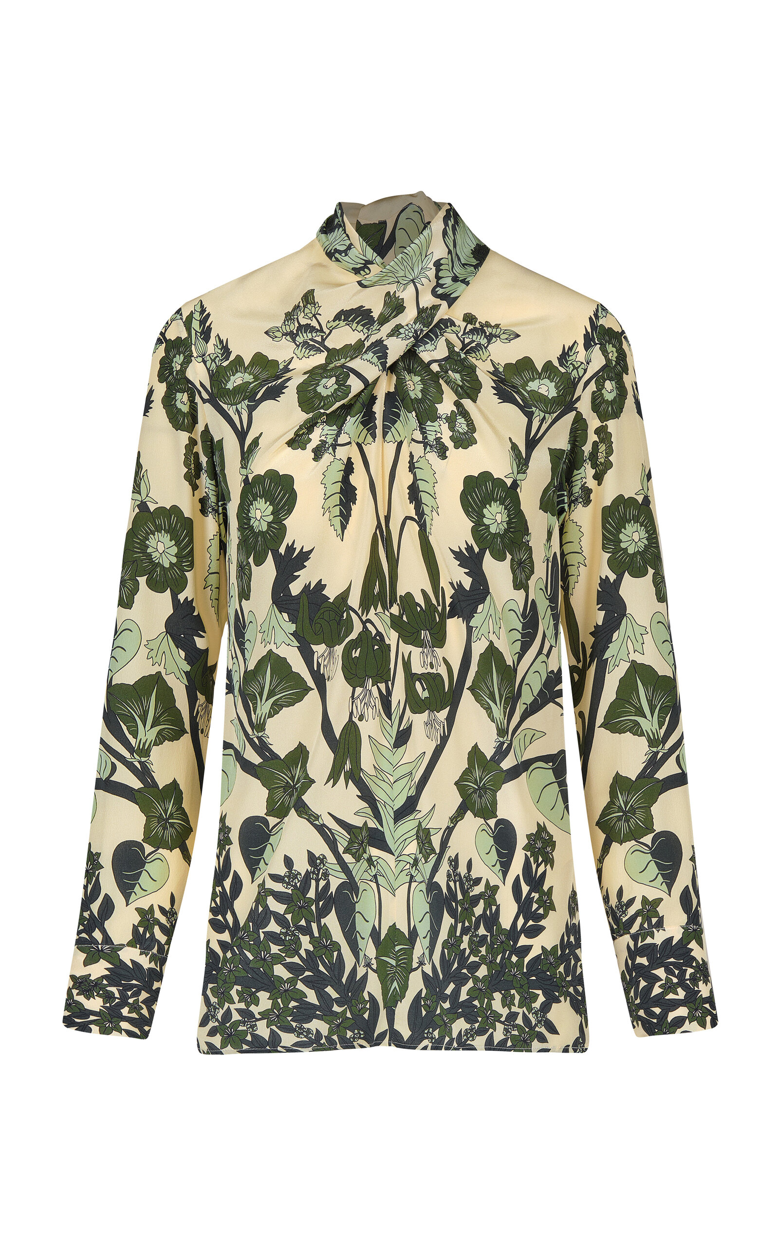 Johanna Ortiz Printed Silk Heavenly Garden Top In Green