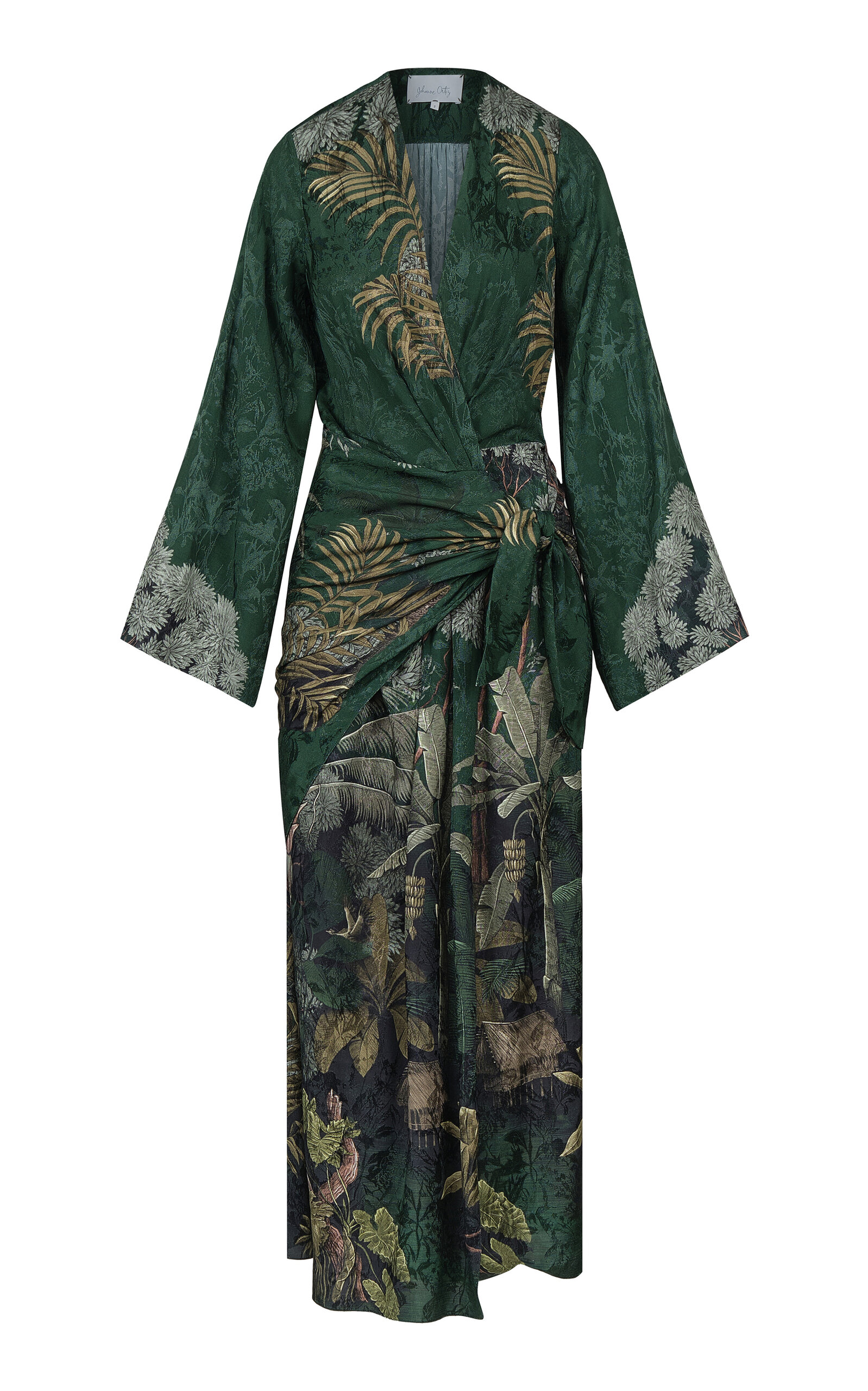 Johanna Ortiz New Ollantay Wrap Dress In Green