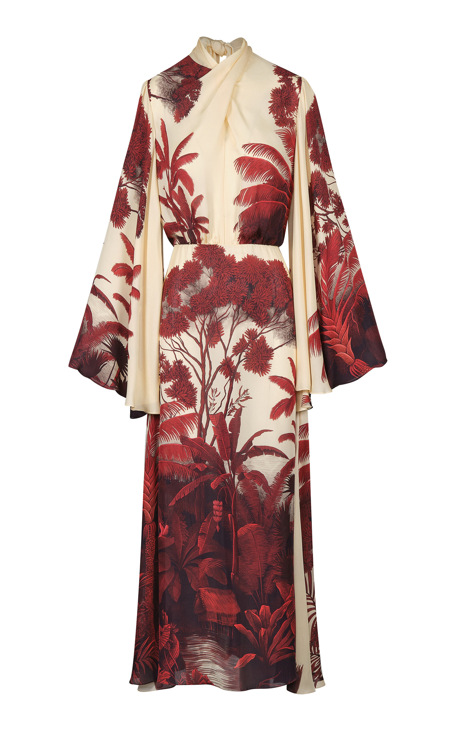 Johanna Ortiz Silk Maiden Voyage Ankle Dress In Multi