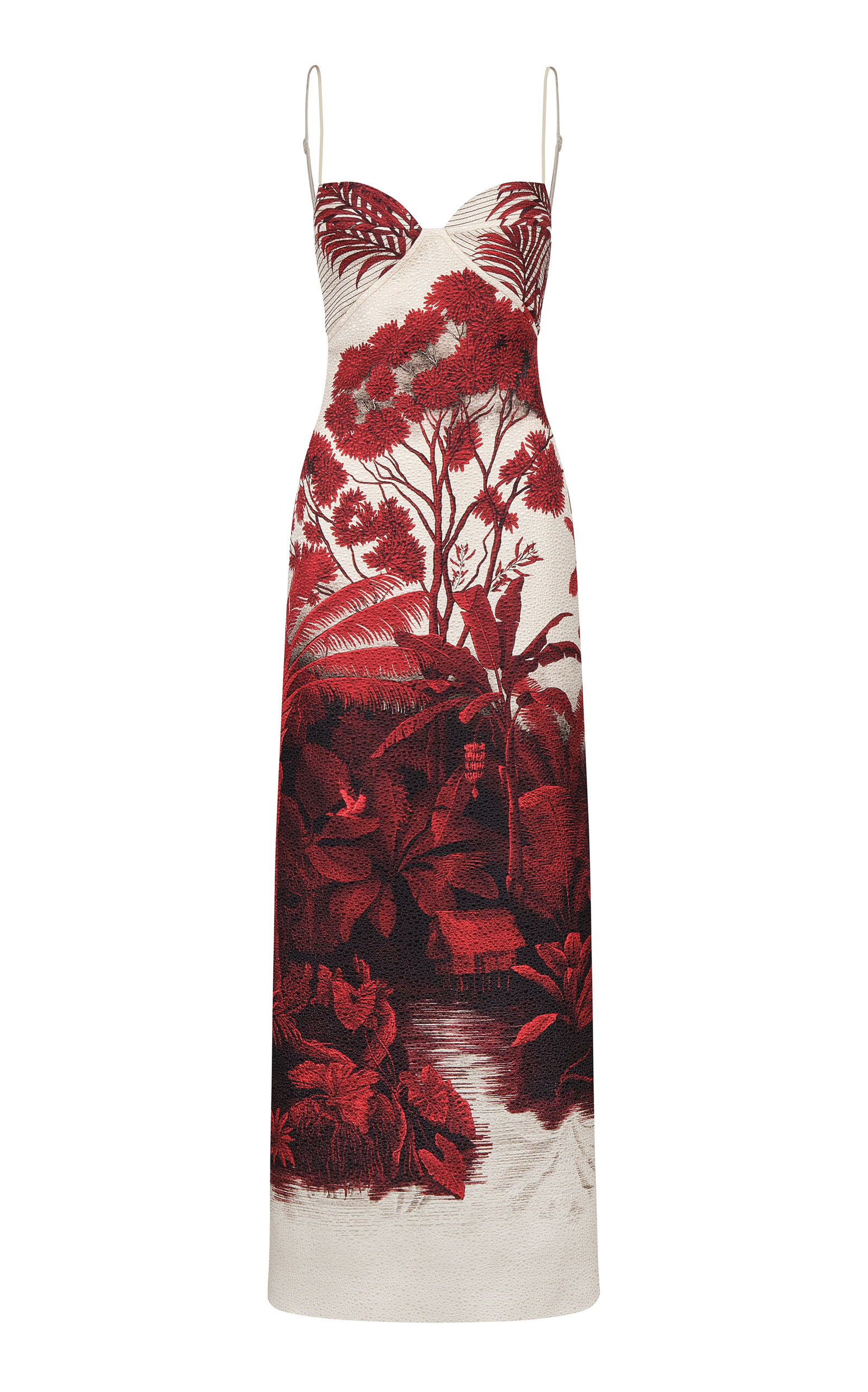 Johanna Ortiz Wool-silk Plentiful Qualities Maxi Dress In Burgundy