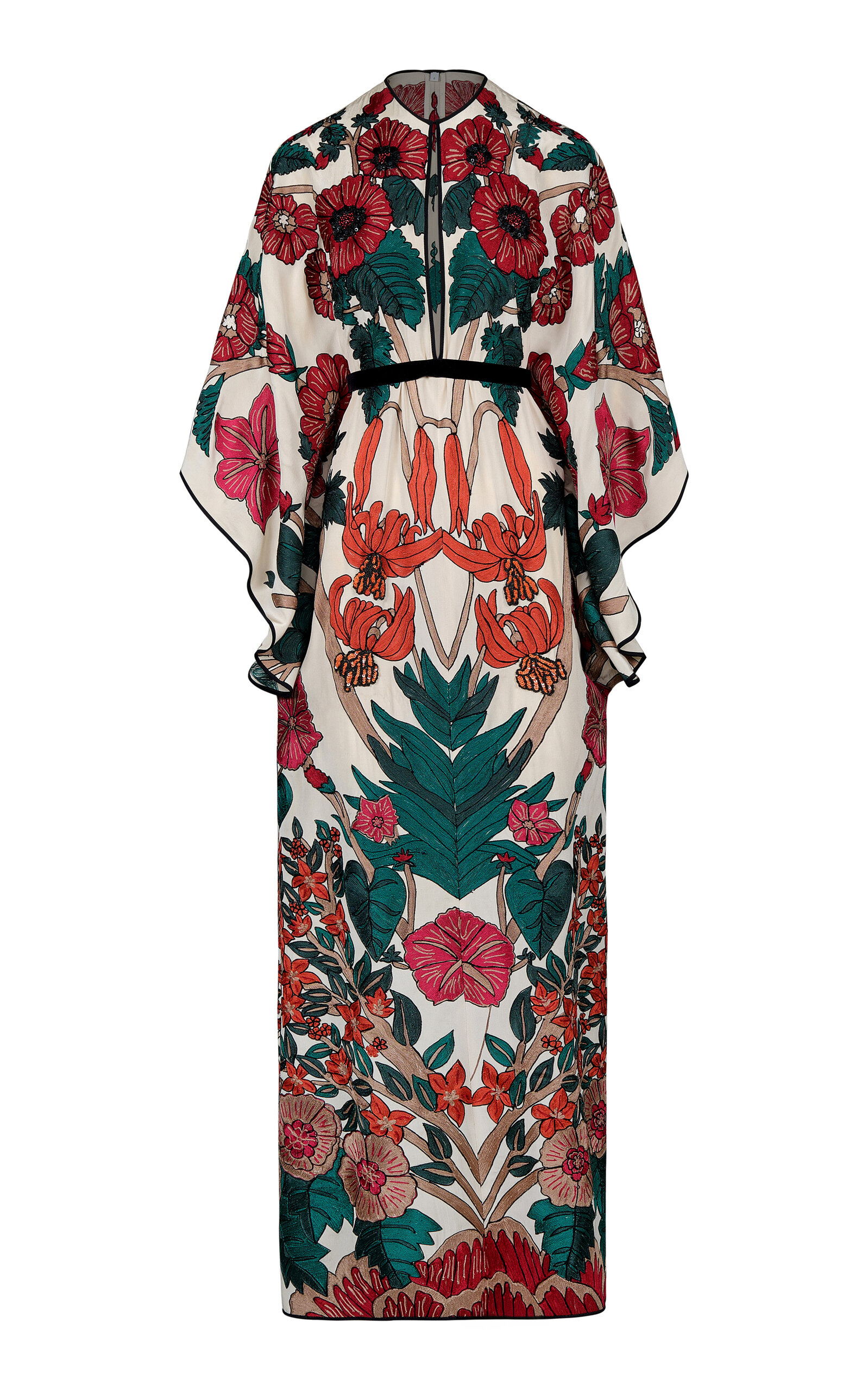 Johanna Ortiz Silk Ancestral Light Maxi Dress In Multi