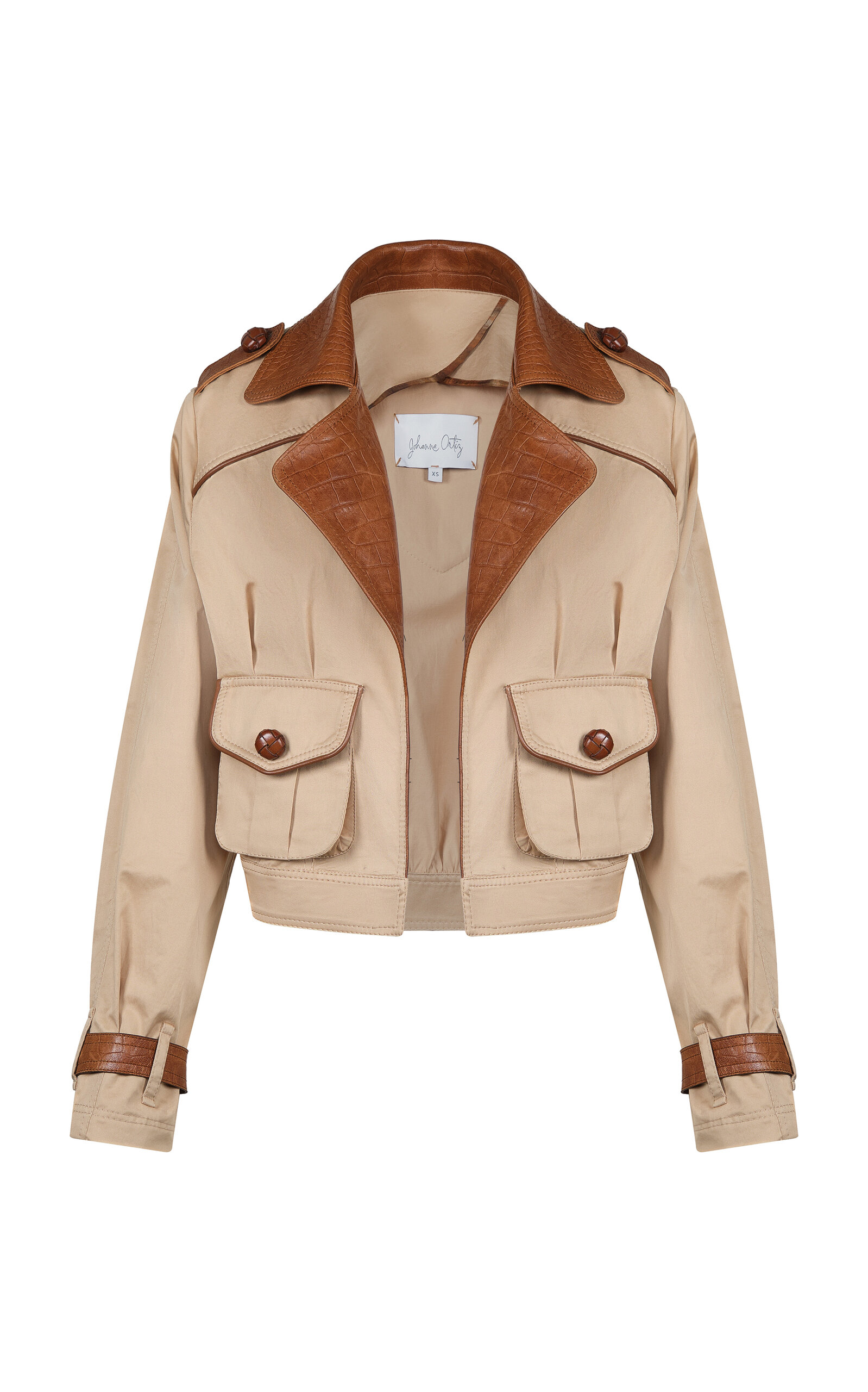 Johanna Ortiz Leather-cotton Valentía Jacket In Brown