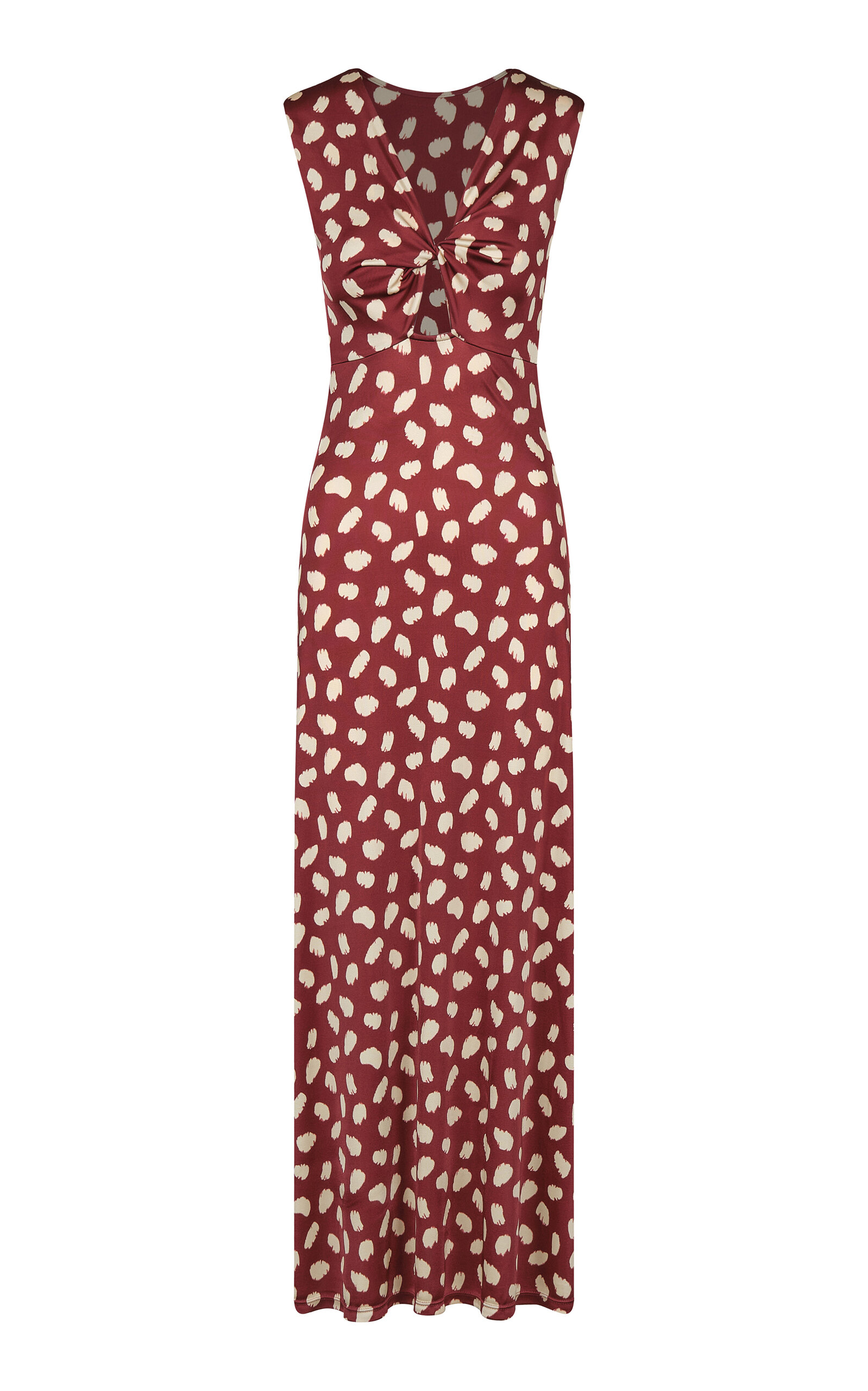 Johanna Ortiz Horizonte Místico Ankle Dress In Burgundy