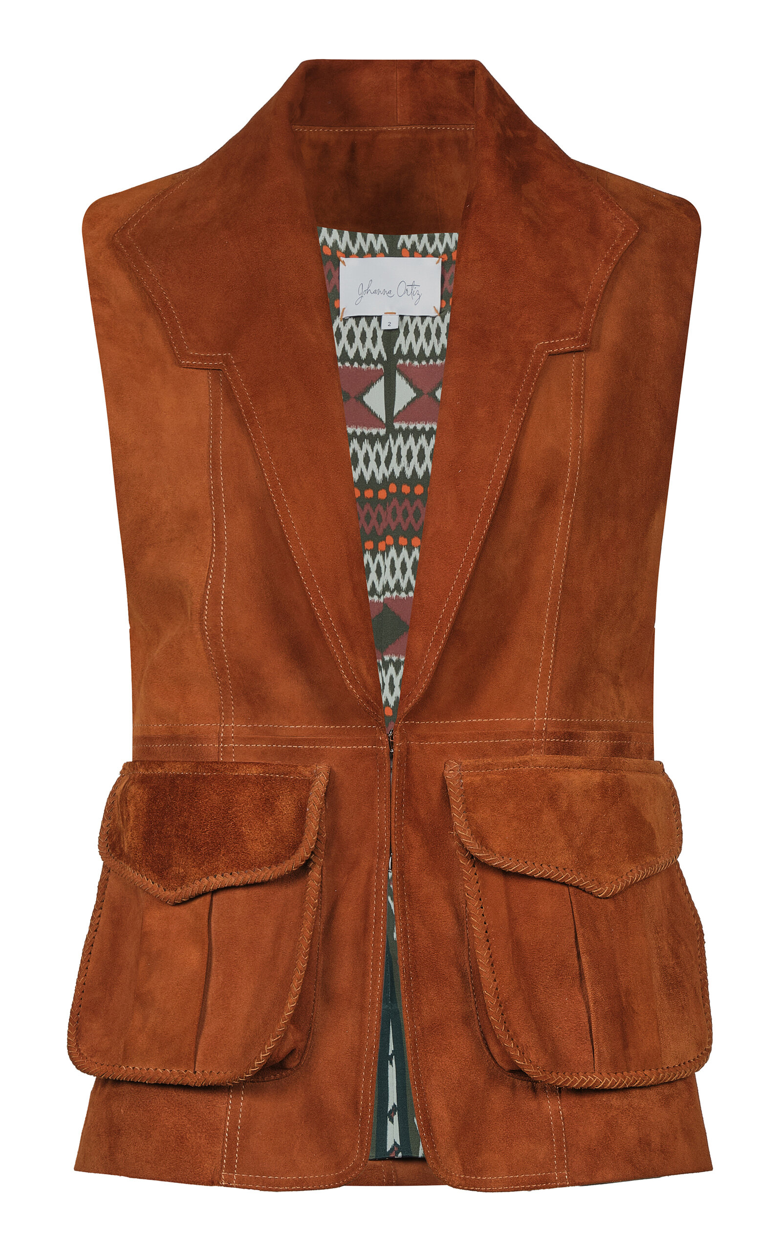 Johanna Ortiz Suede Visionary Vest In Brown