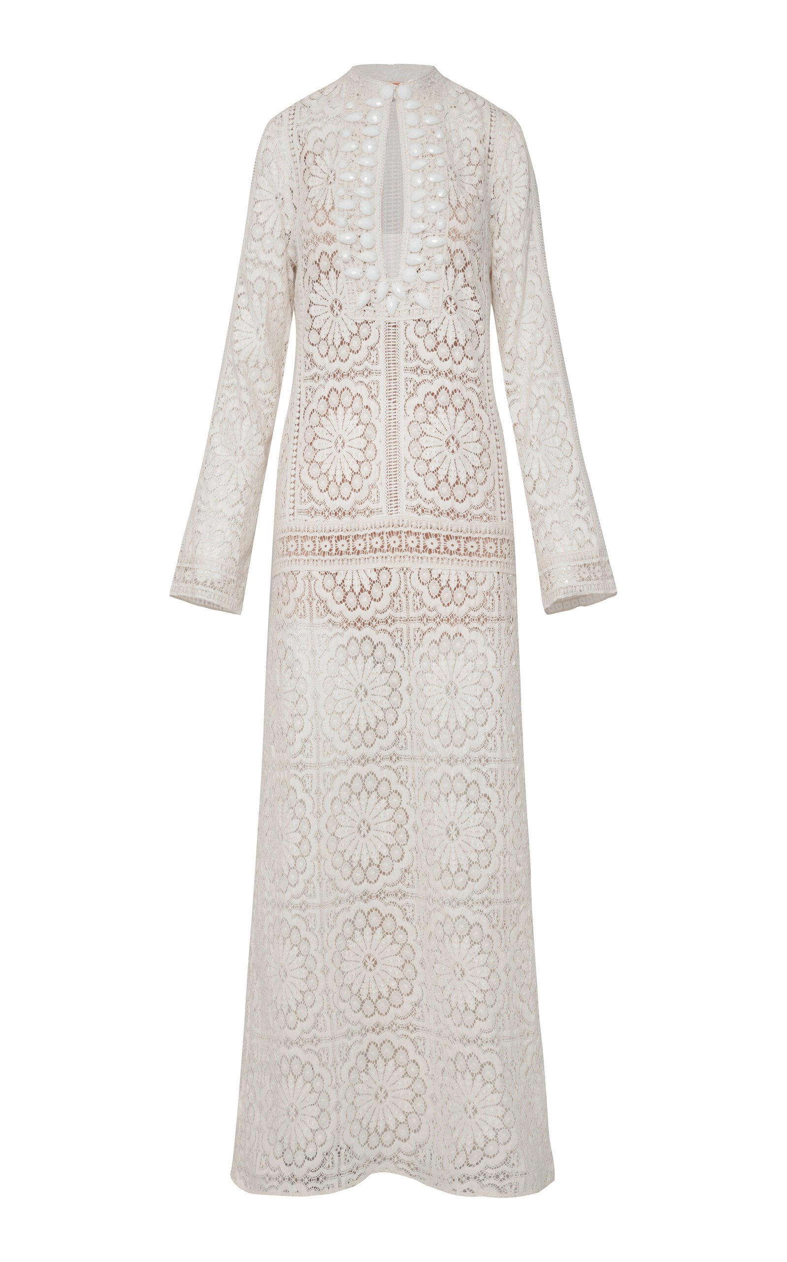 Johanna Ortiz Cotton Trails Of Light Maxi Dress In White