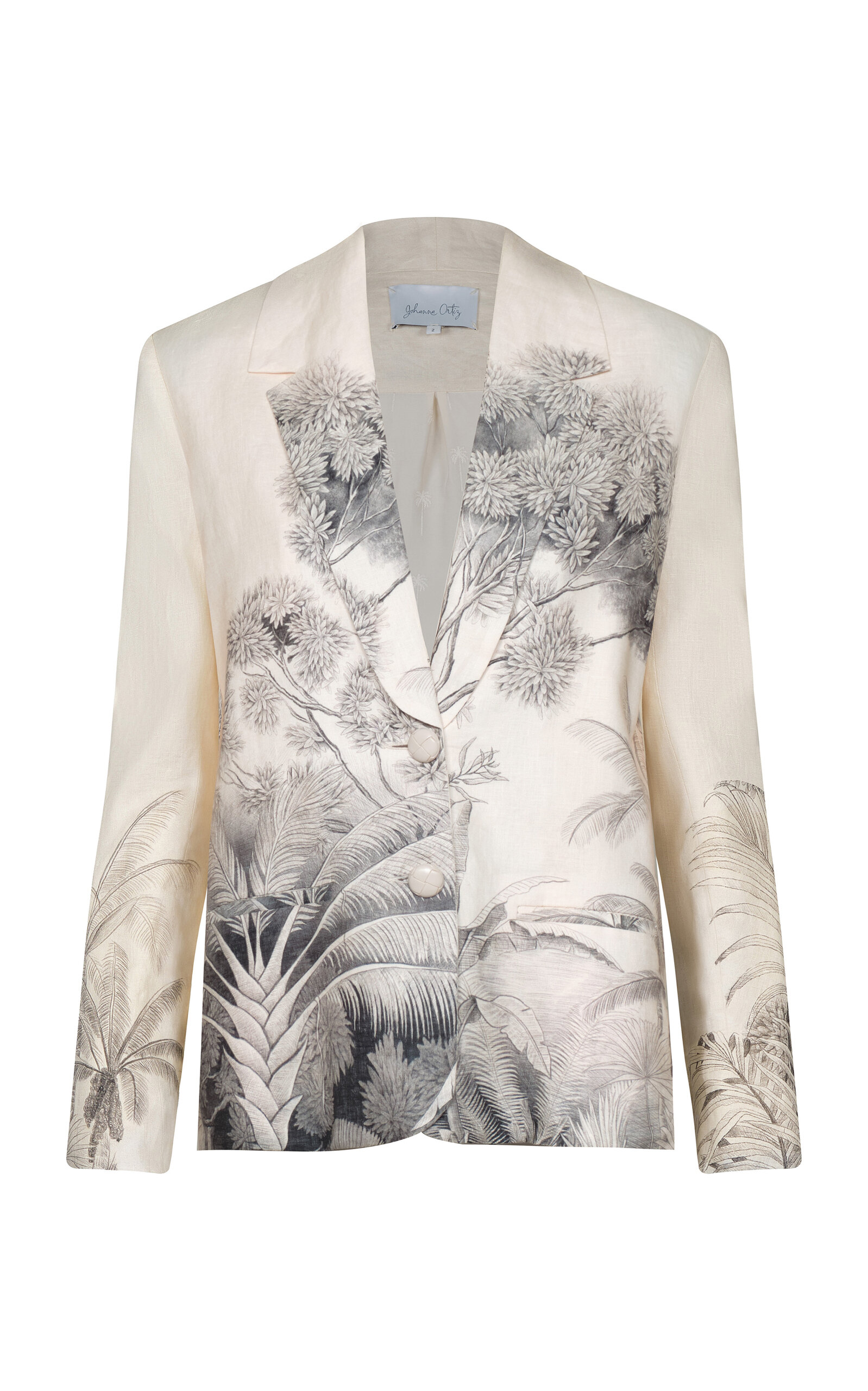 Johanna Ortiz Linen Rock The Plan Jacket In Multi