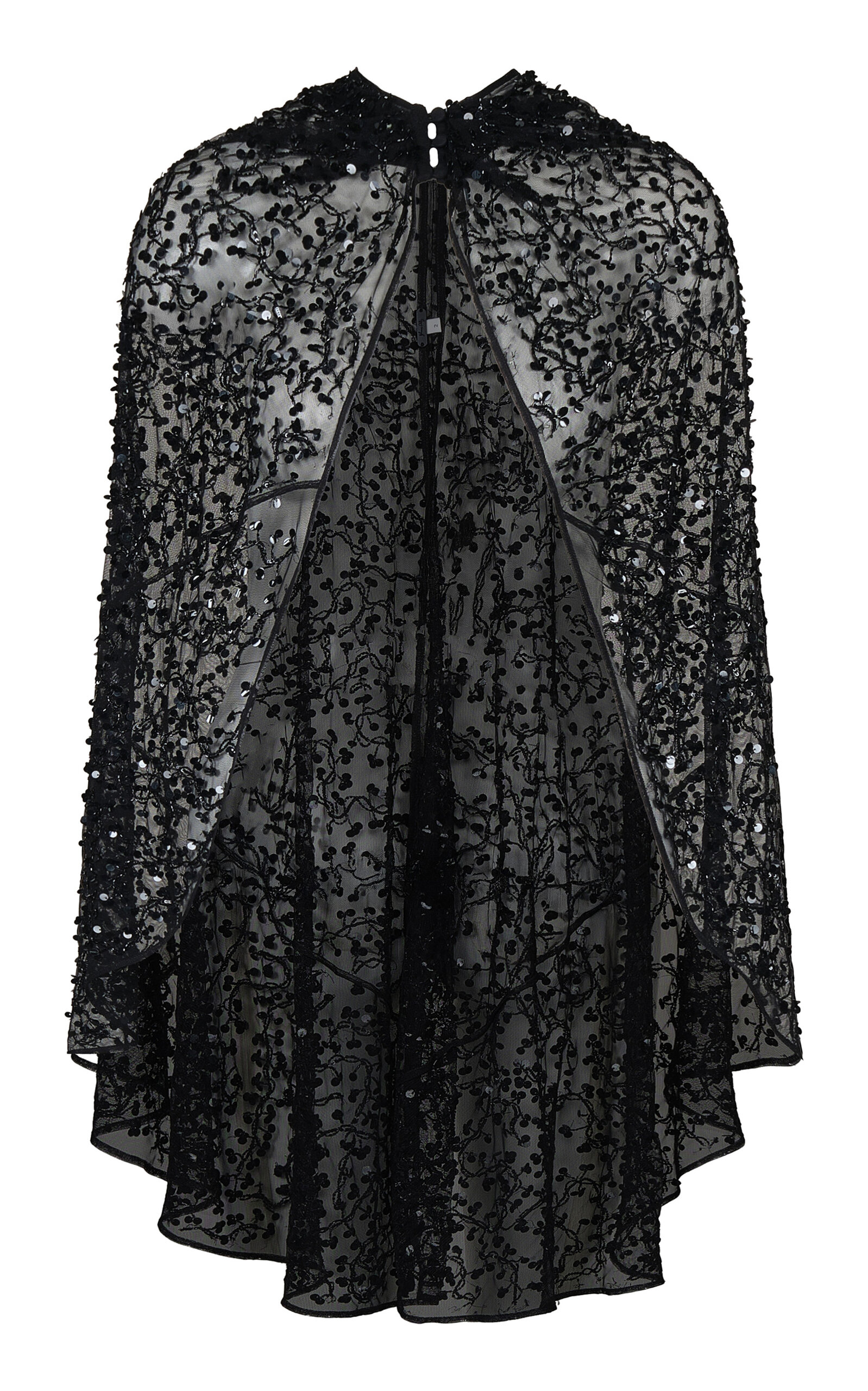 Johanna Ortiz Embroidered Noble Wanderer Cape In Black