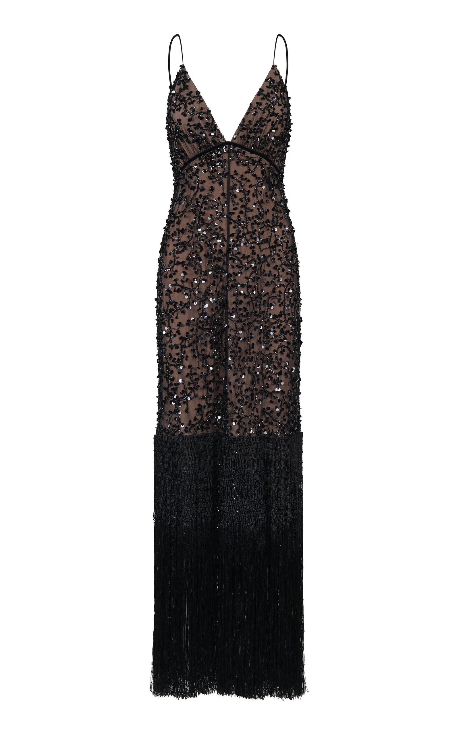 Johanna Ortiz Pleated Noble Wanderer Maxi Dress In Black