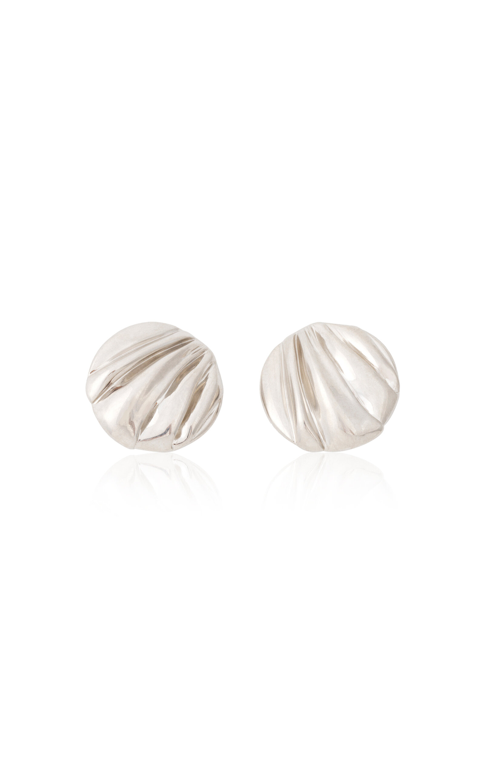 Chloé Silver Pleats Earrings In Metallic