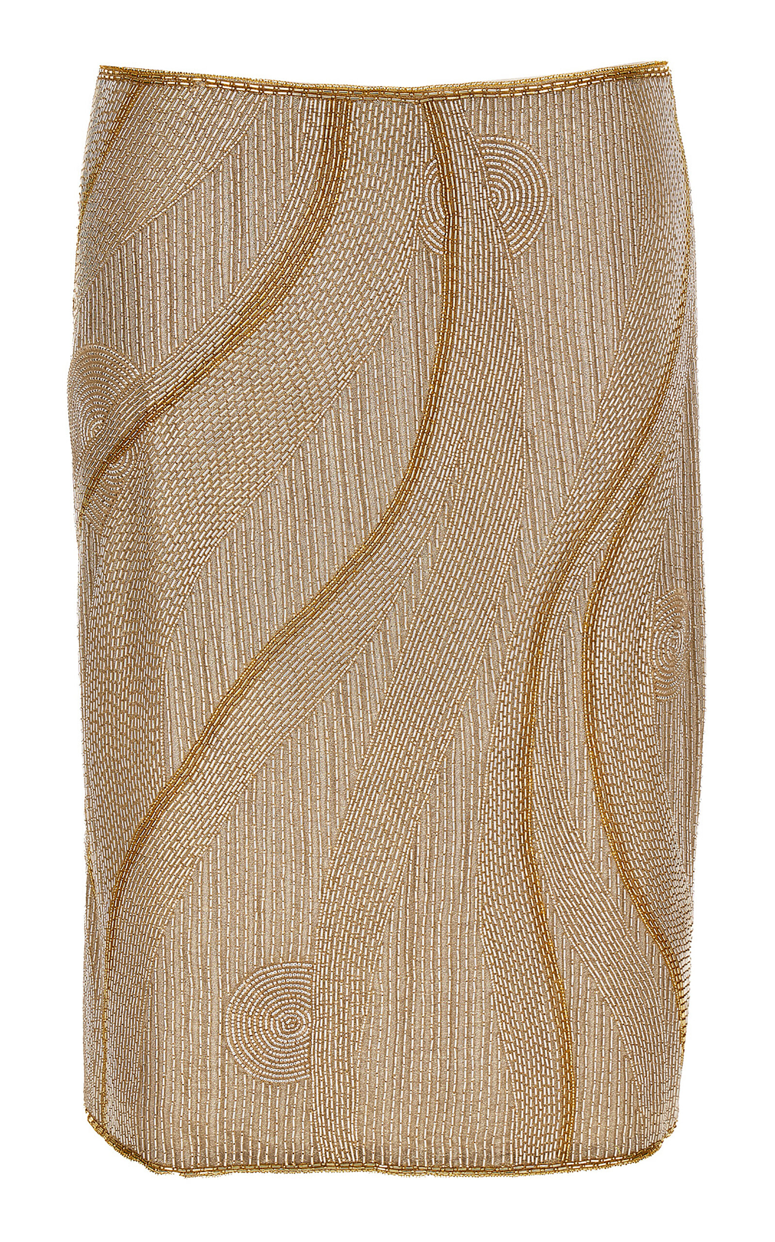 Versace Metallic Silk-Blend Midi Skirt - Women's Clothing