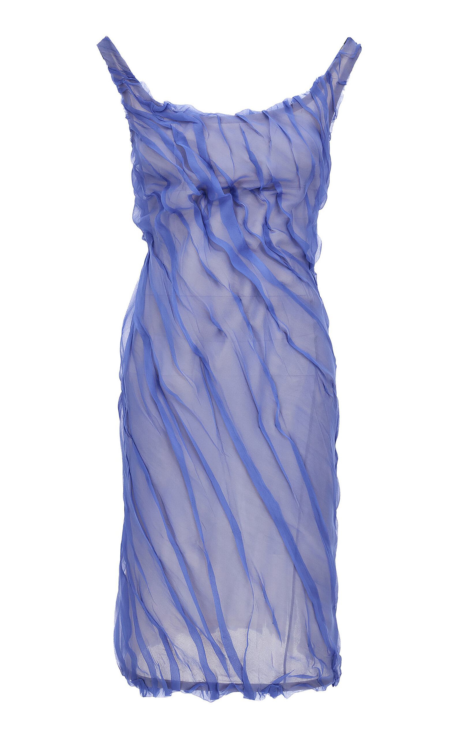 Versace Draped Silk-Chiffon Midi Dress