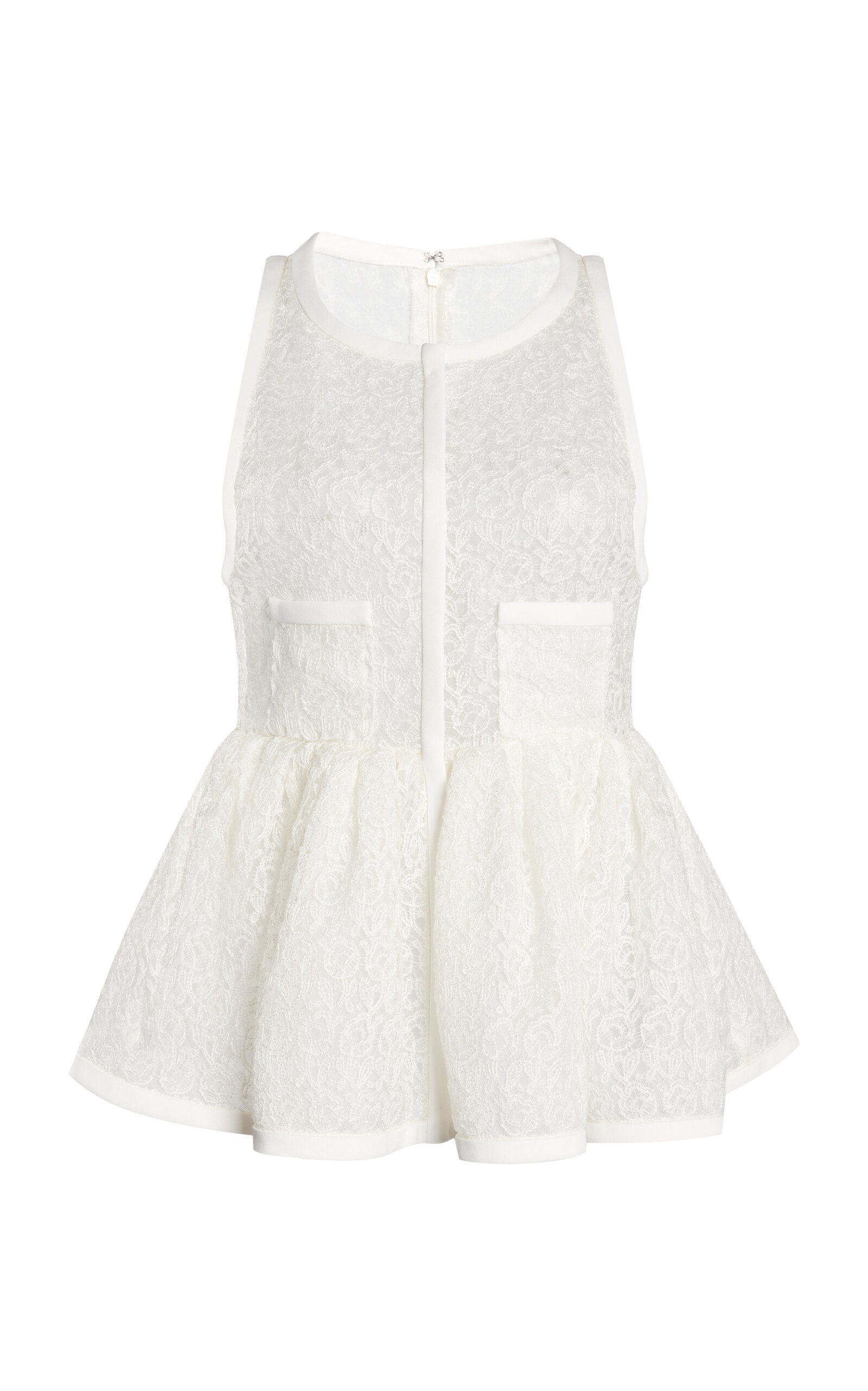 Giambattista Valli Macramé Top In White