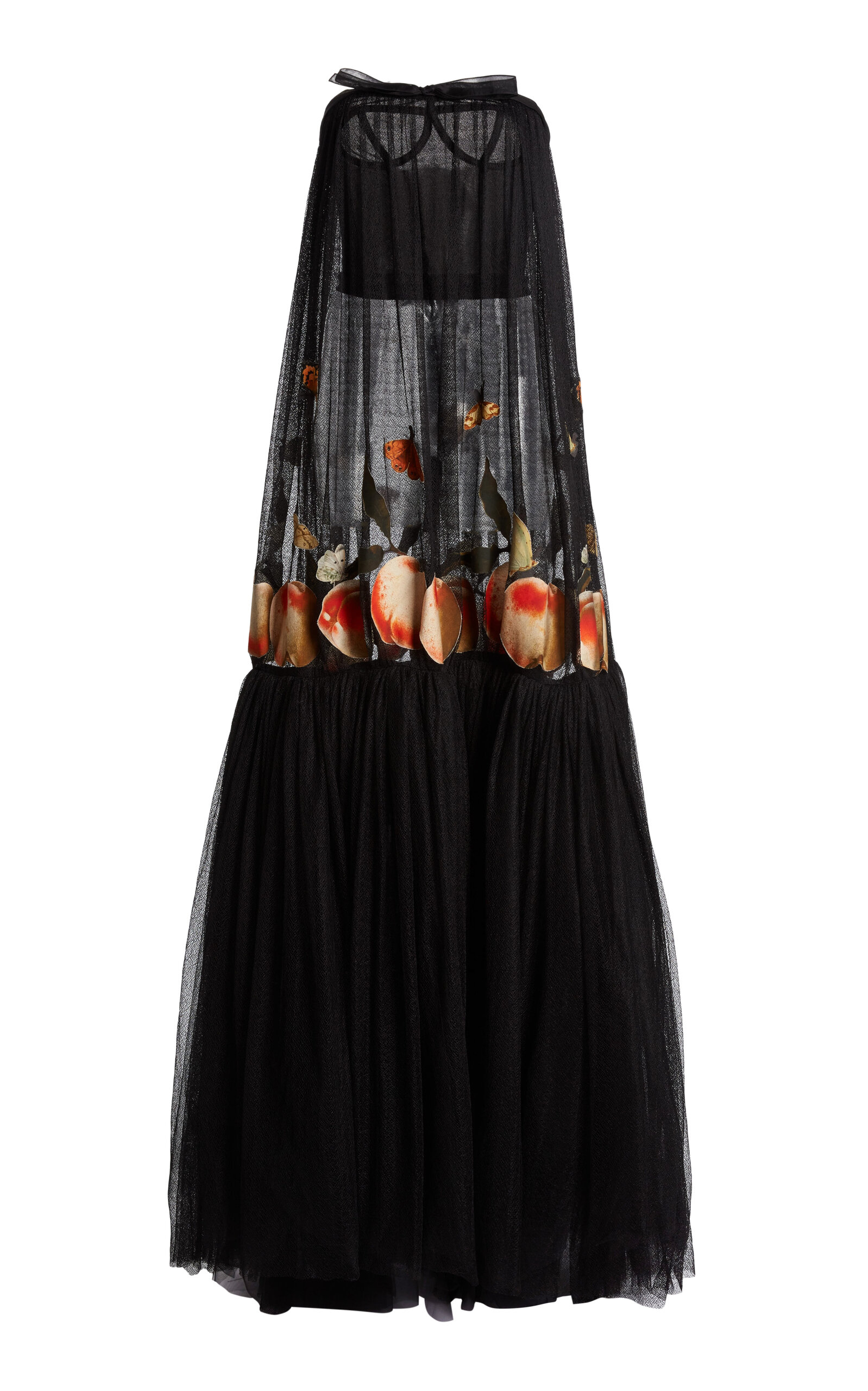 Giambattista Valli Printed Net Gown In Black