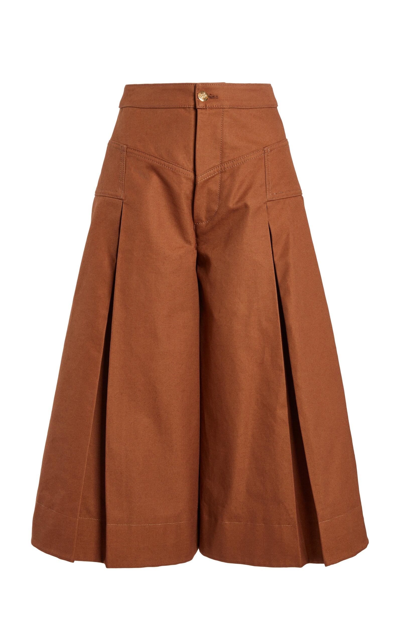 Giambattista Valli Cotton Canvas Shorts In Brown