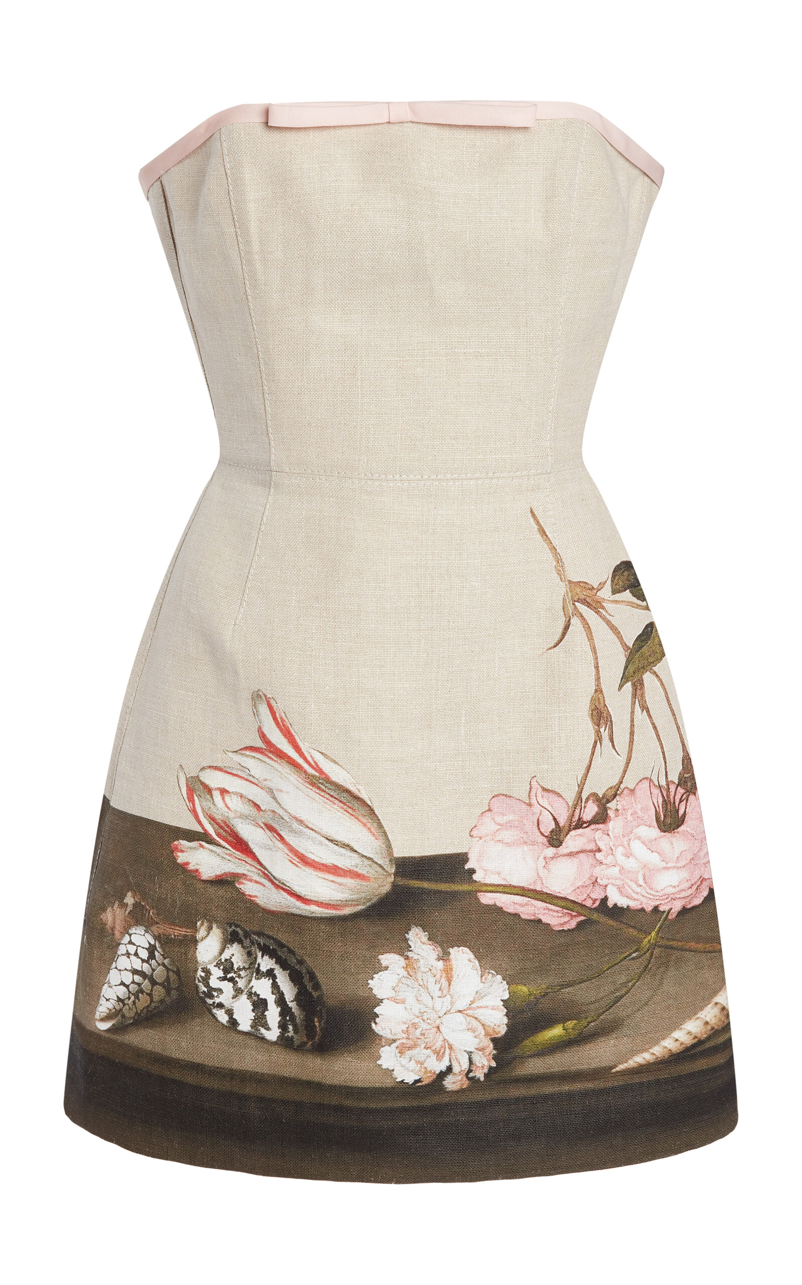 Giambattista Valli Printed Linen Mini Dress In Multi