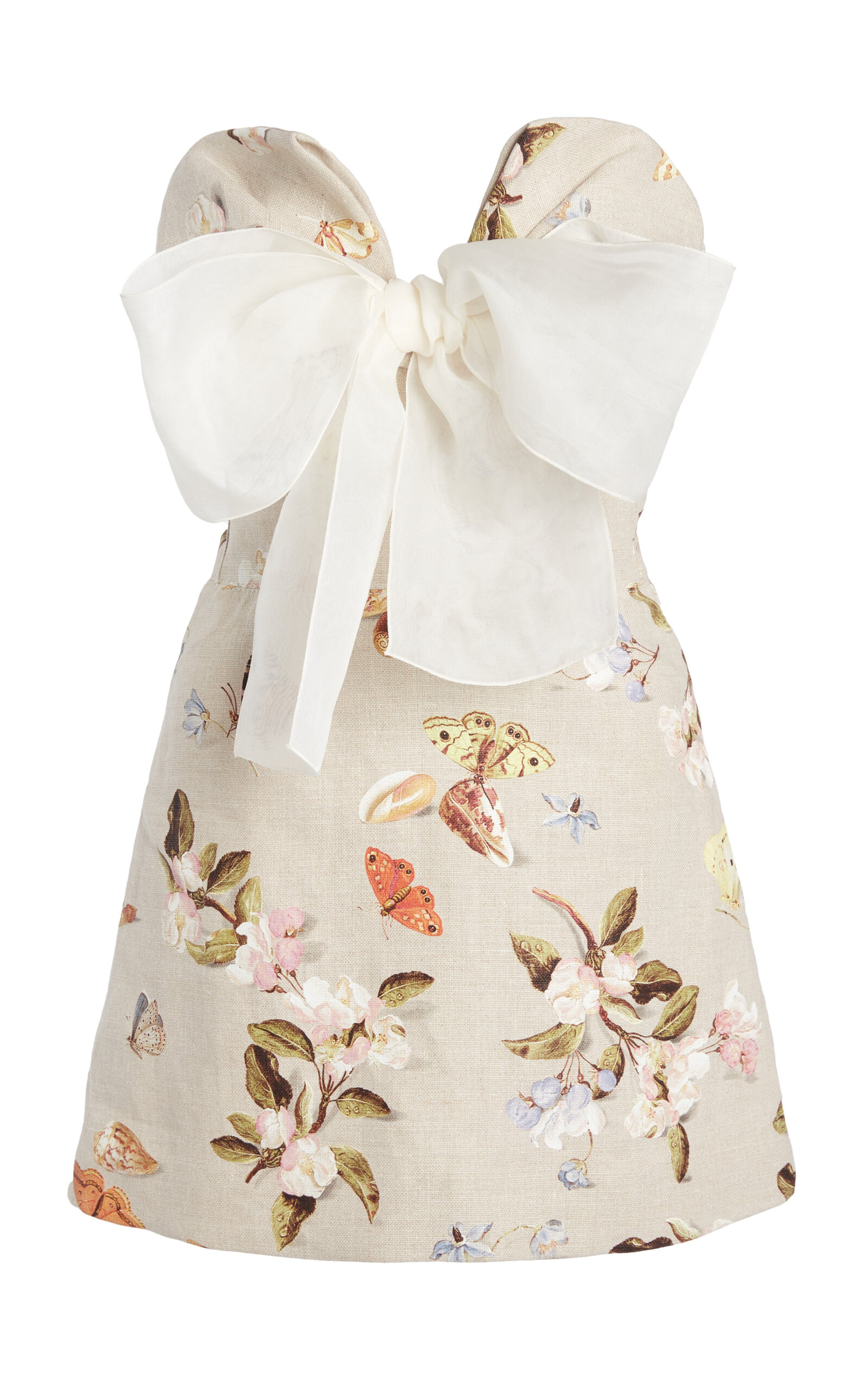 Giambattista Valli Printed Linen Mini Dress In Multi