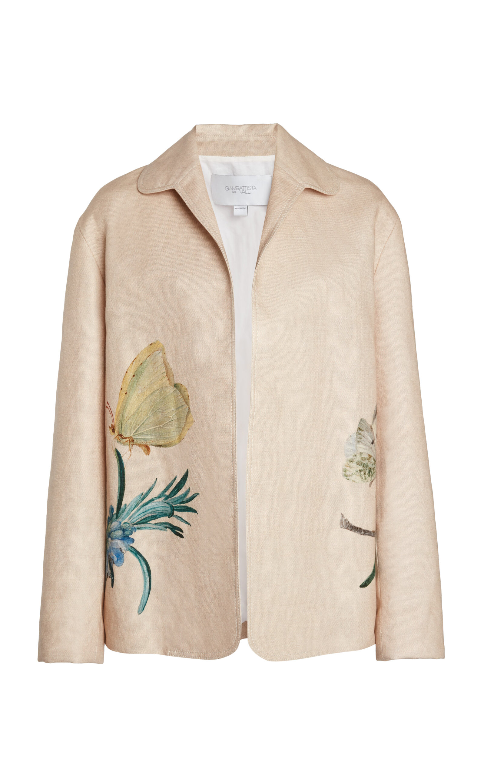 Giambattista Valli Printed Linen Jacket In Neutral