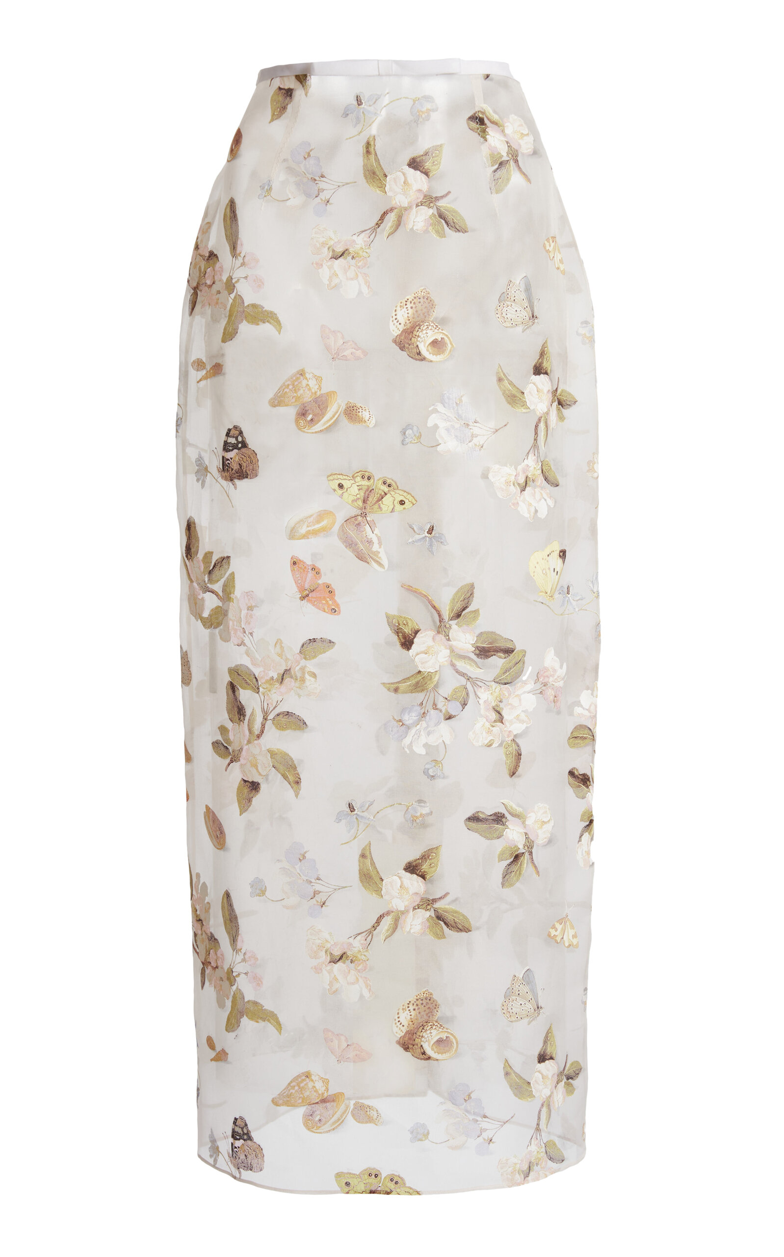 Giambattista Valli Printed Organza Midi Skirt In Multi