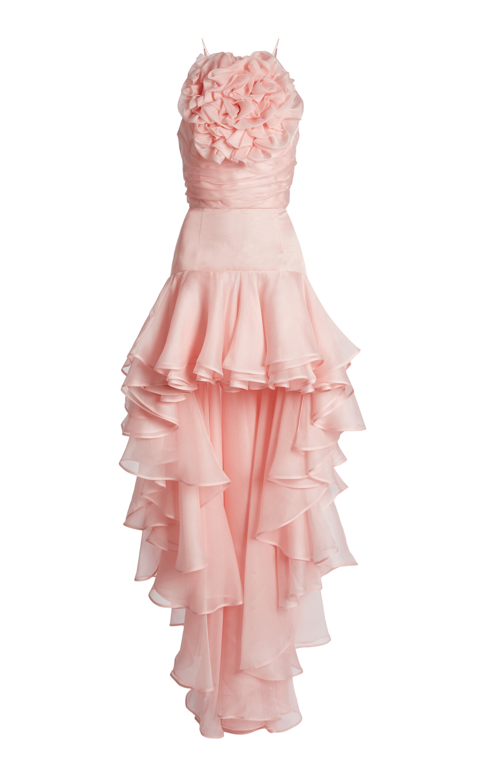 Giambattista Valli Silk Organza Maxi Dress In Pink