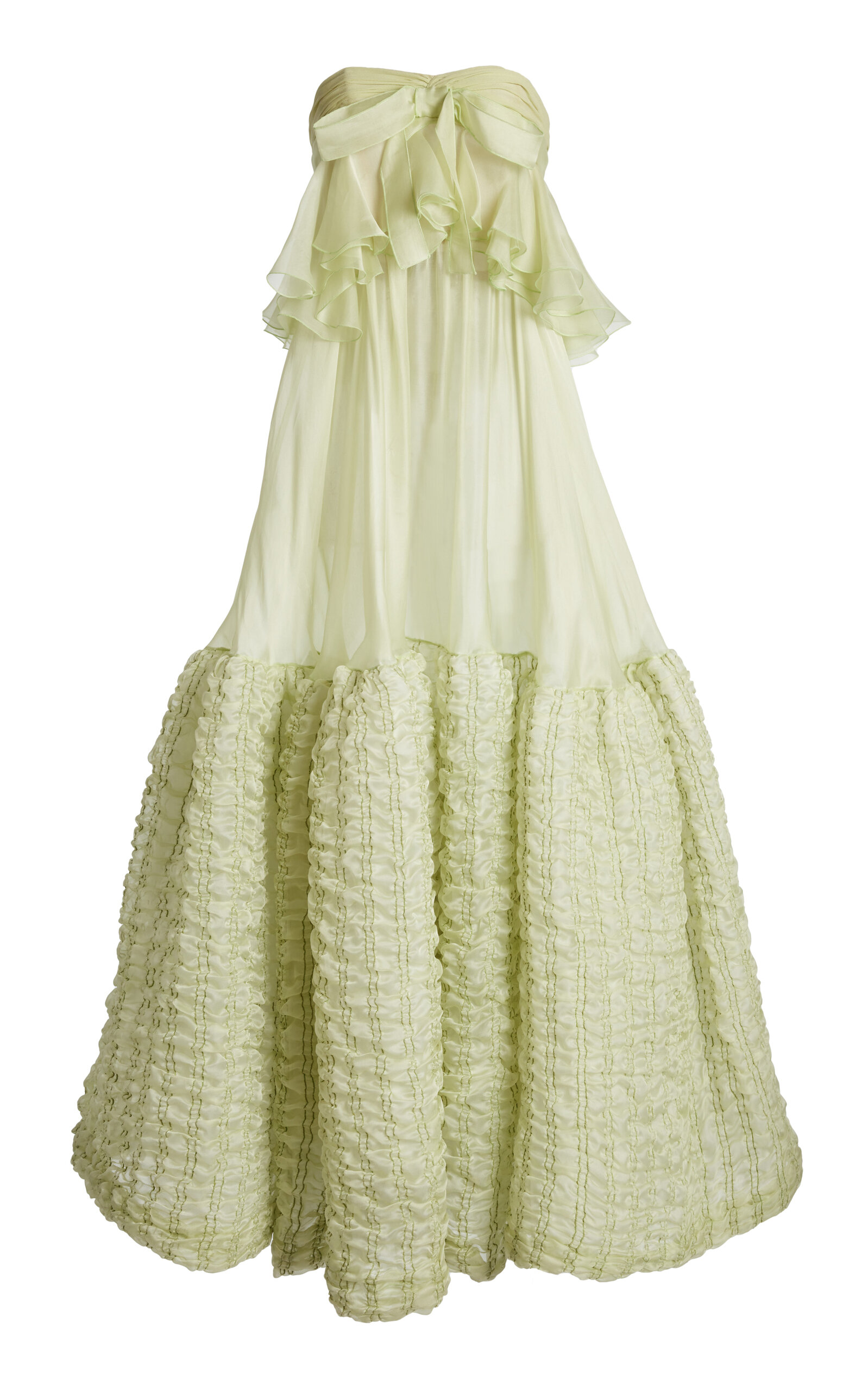 Giambattista Valli Silk Organza Maxi Dress In Green