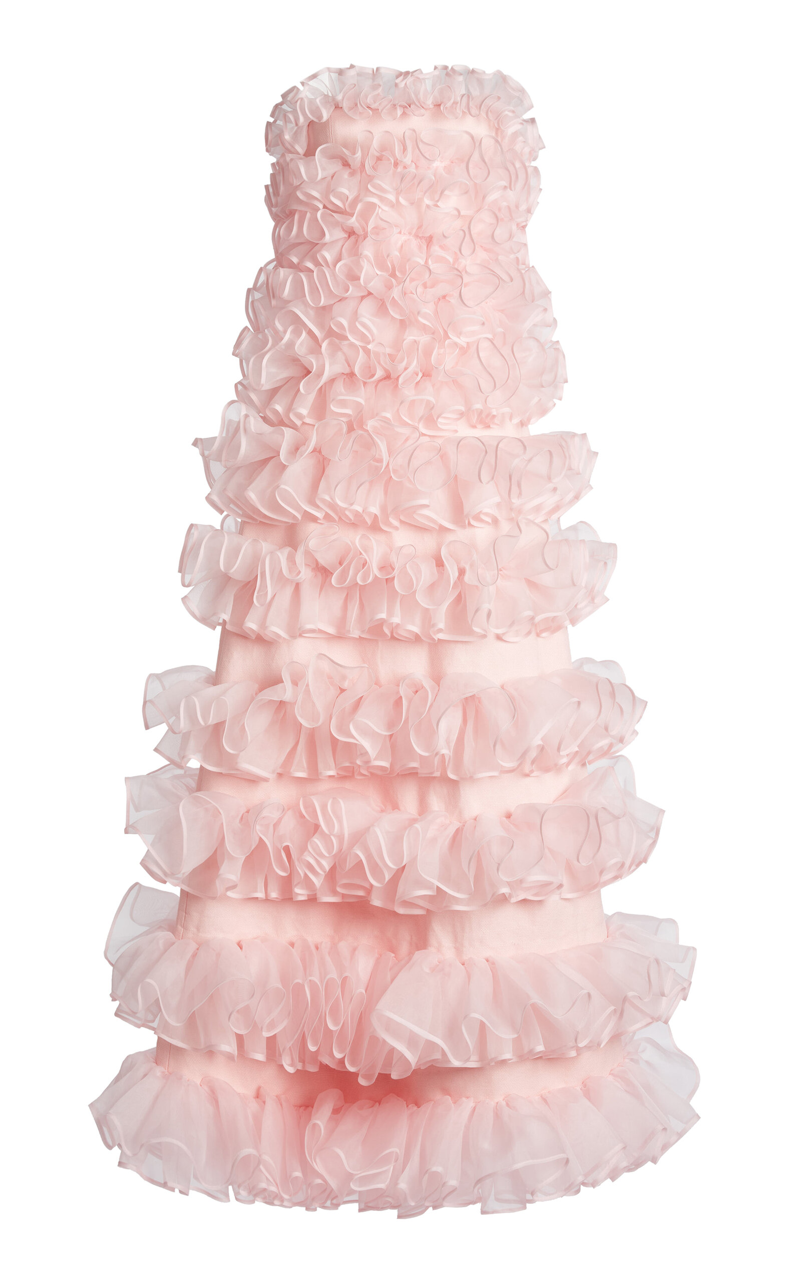 Giambattista Valli Linen Gauze Maxi Dress In Pink