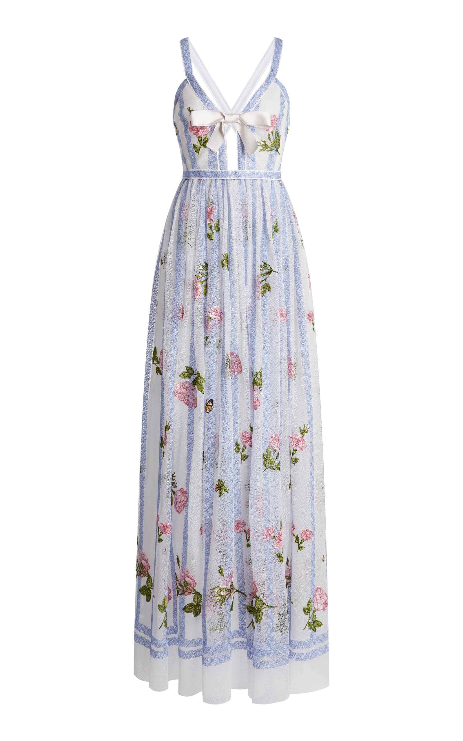 Giambattista Valli Lace-embroidered Maxi Dress In Blue