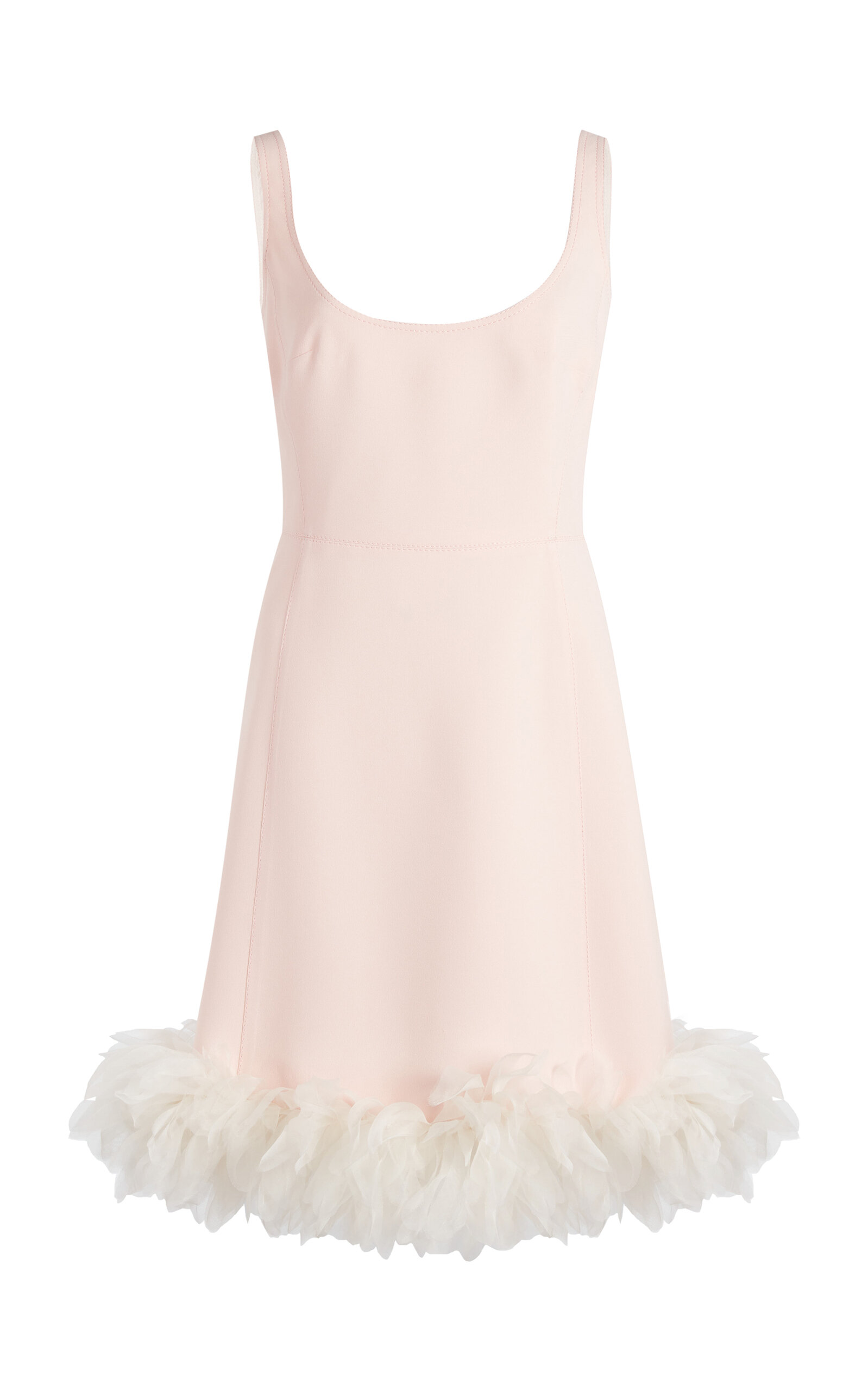 Giambattista Valli Feather-Trim Crepe Mini Dress - Pink