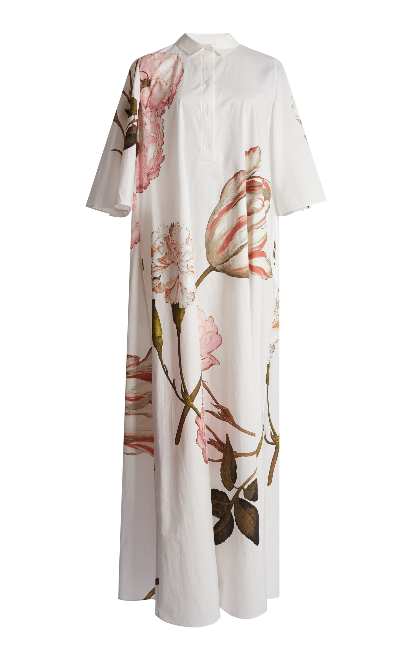 Giambattista Valli Printed Cotton Poplin Maxi Dress In Neutral