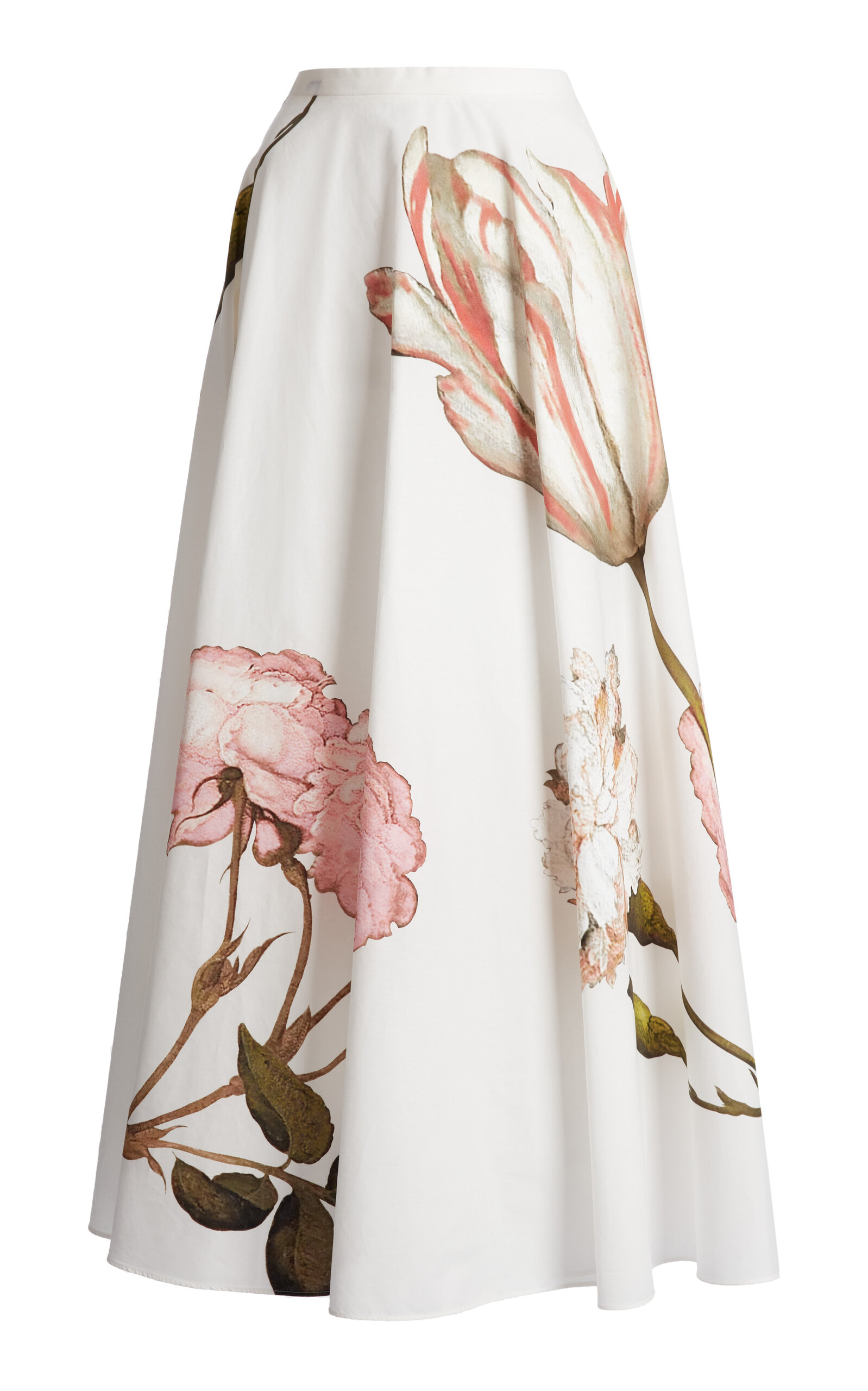 Giambattista Valli Printed Cotton Poplin Midi Skirt In Multi
