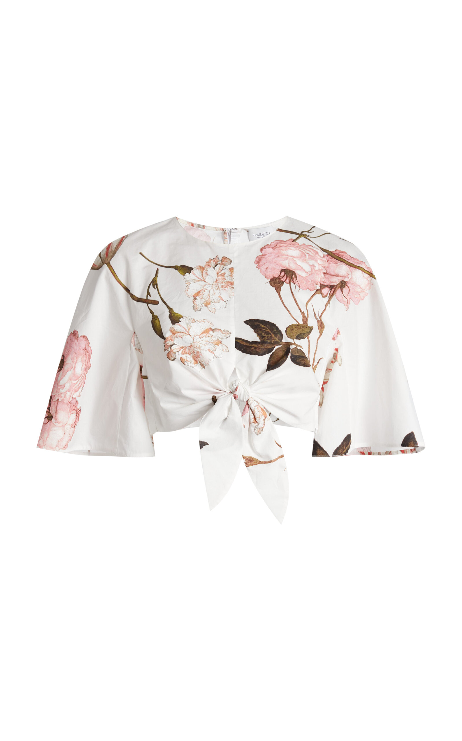 Giambattista Valli Printed Cotton Poplin Top In White